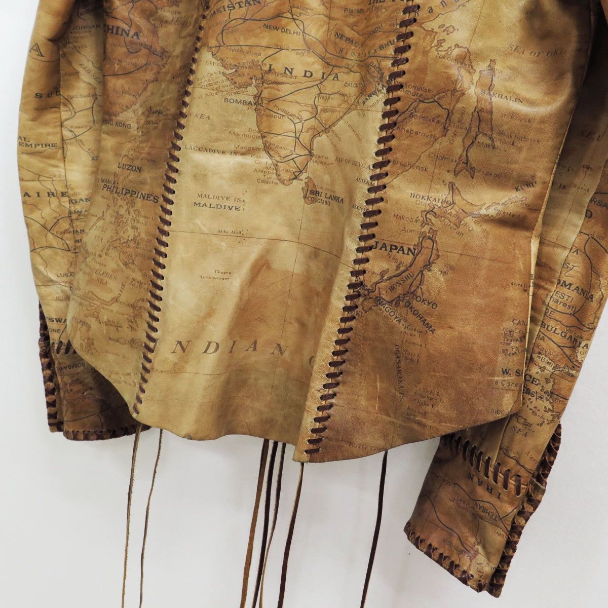 Obelisk Obelisk Ultra Rare Old Map Lamb Leather shirt jacket Size US S / EU 44-46 / 1 - 9 Thumbnail
