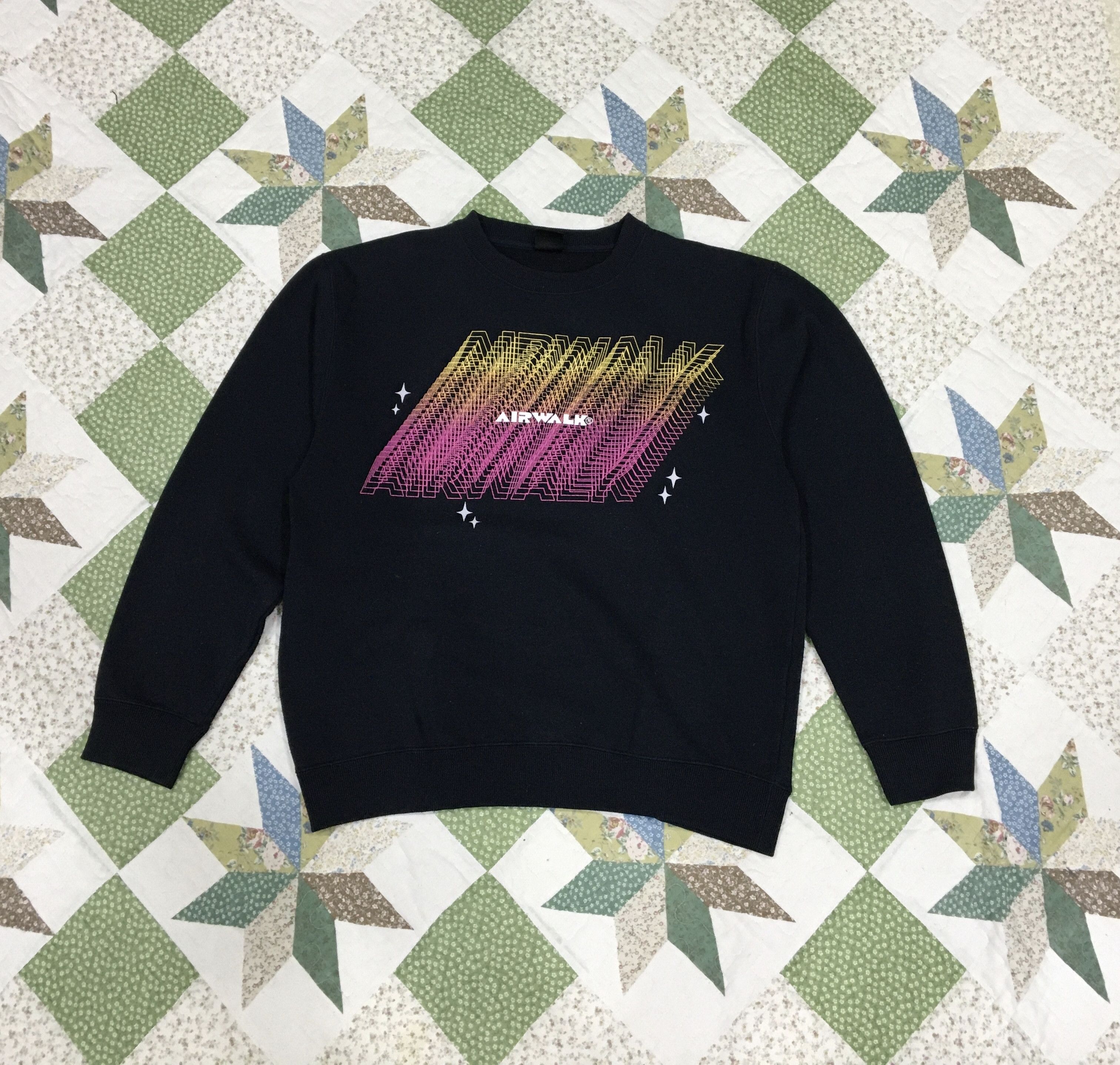 image of Airwalk Crewneck Sweatshirt in Black, Men's (Size Large)
