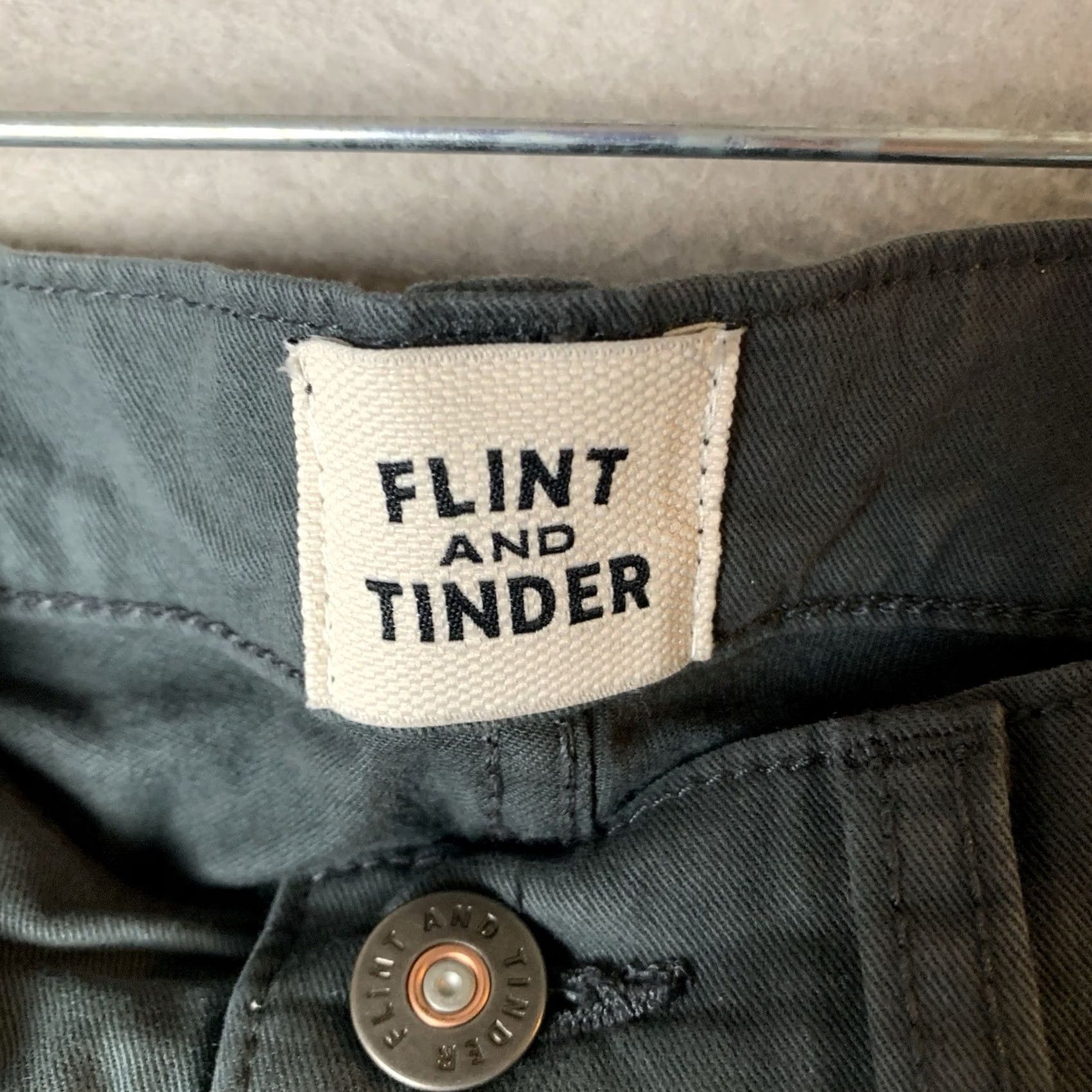 Flint And Tinder Flint And Tinder Jeans Slim Fit 31x30 31x29 Dark Gray Denim Cotton Blend 5-Pocket Button Zip Mens Regular Size Jeans Size US 31 - 3 Thumbnail