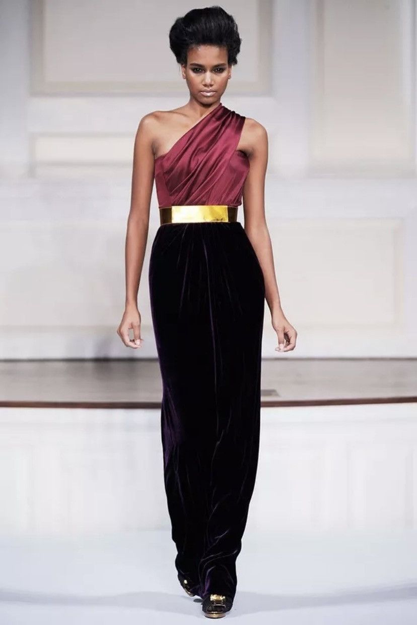 Oscar De La Renta RUNWAY OSCAR DE LA RENTA SILK DRAPED GOWN DRESS SIZE 6 Size L / US 10 / IT 46 - 1 Thumbnail