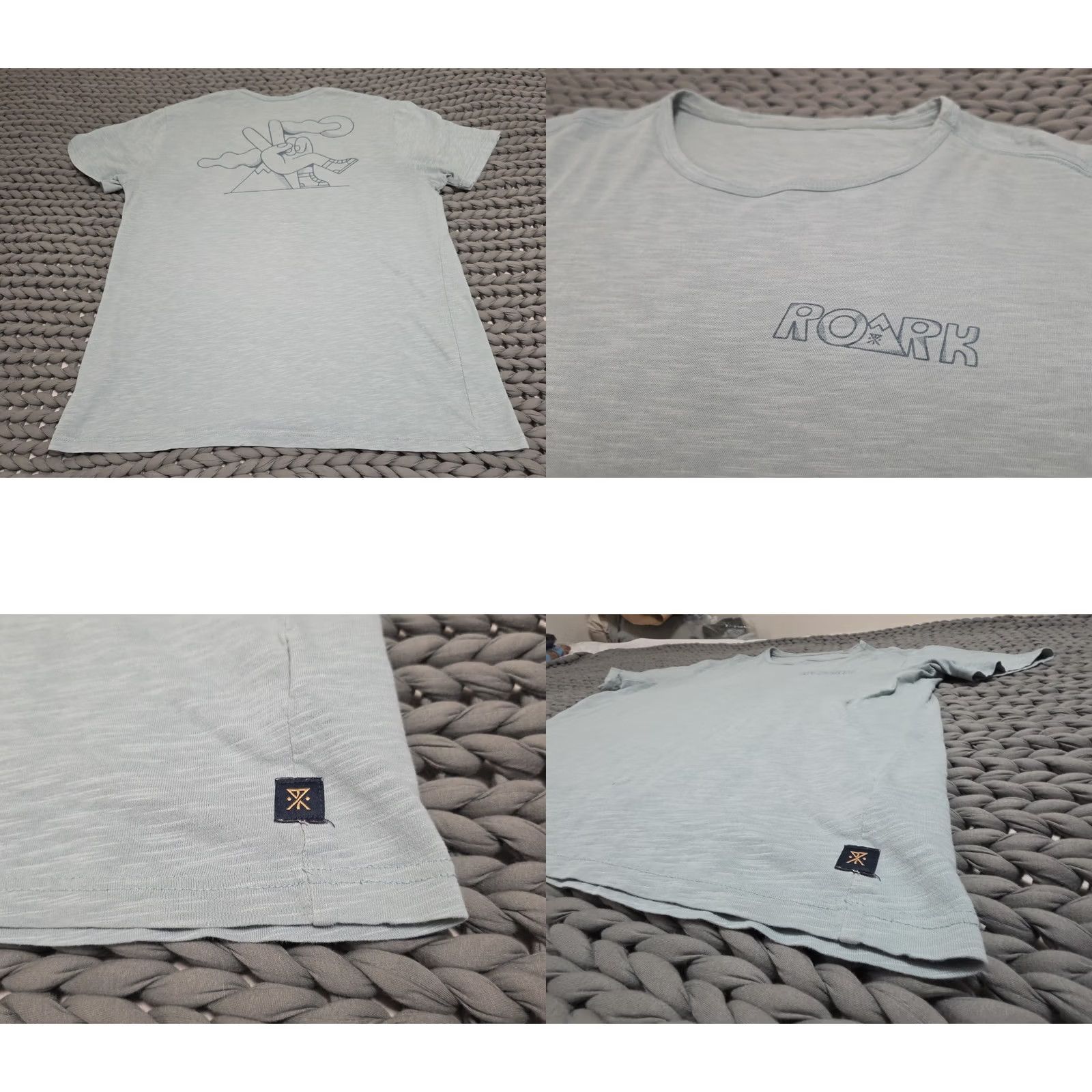 Roark Roark T-Shirt Blue Organic Cotton Peace Mountain Hiker XL Mens Short Sleeve Crew Neck Graphic Print All Seasons Vintage: No Size US XL / EU 56 / 4 - 8 Thumbnail