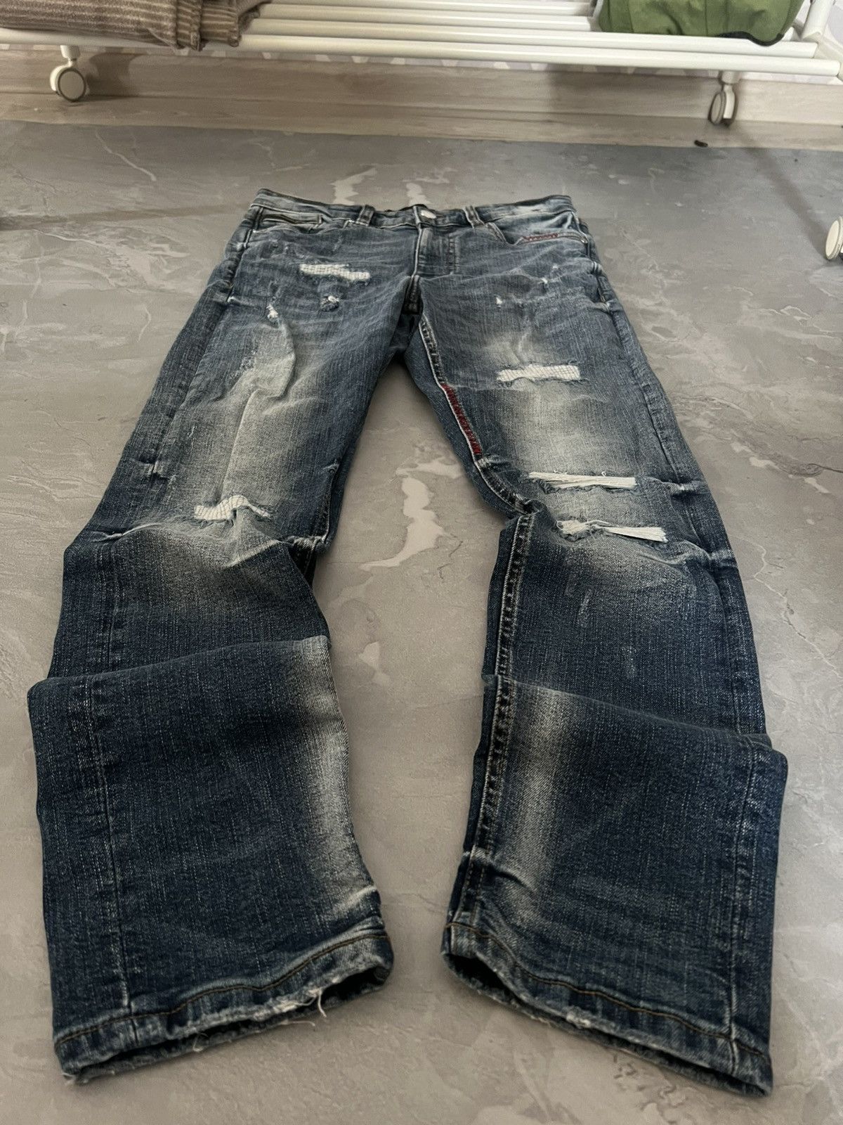 Japanese Brand Destroyed Underground Y2K Slim / Weathered Subversive 90s Size US 30 / EU 46 - 1 Thumbnail