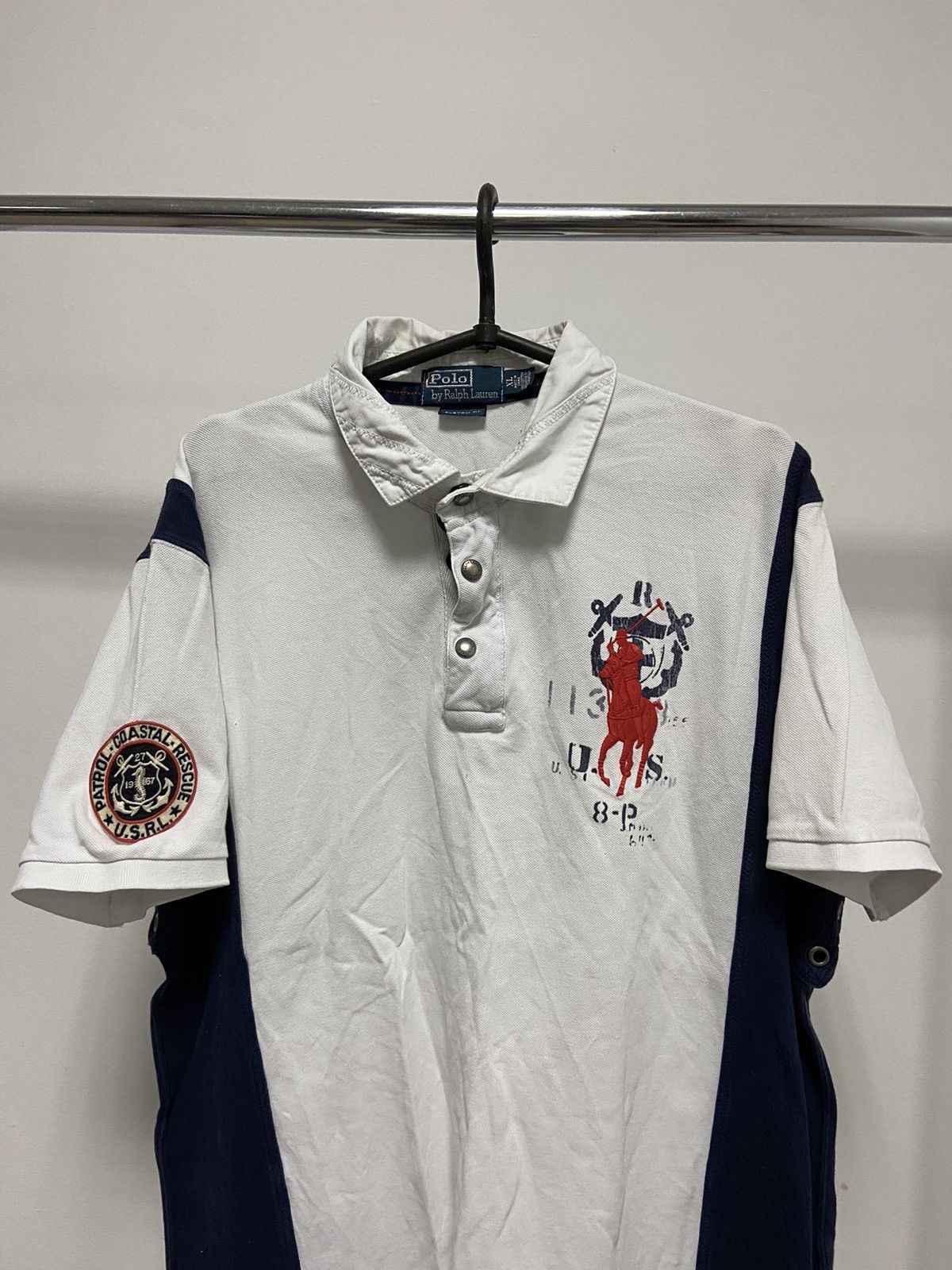 Polo Ralph Lauren Polo Ralph Lauren Vintage Zip Big Logo T Shirt Rescue Patrol Size US XL / EU 56 / 4 - 2 Thumbnail