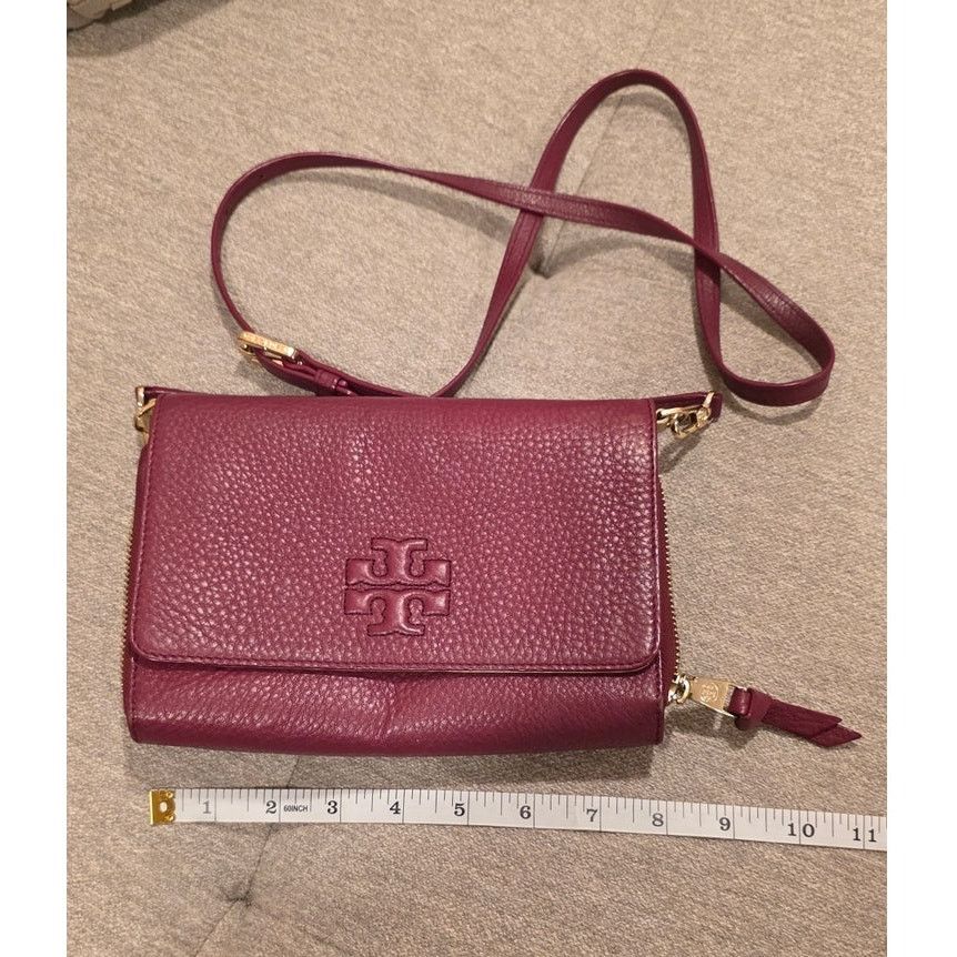 Tory Burch Thea Small Pebbled Leather Wallet Crossbody Bag