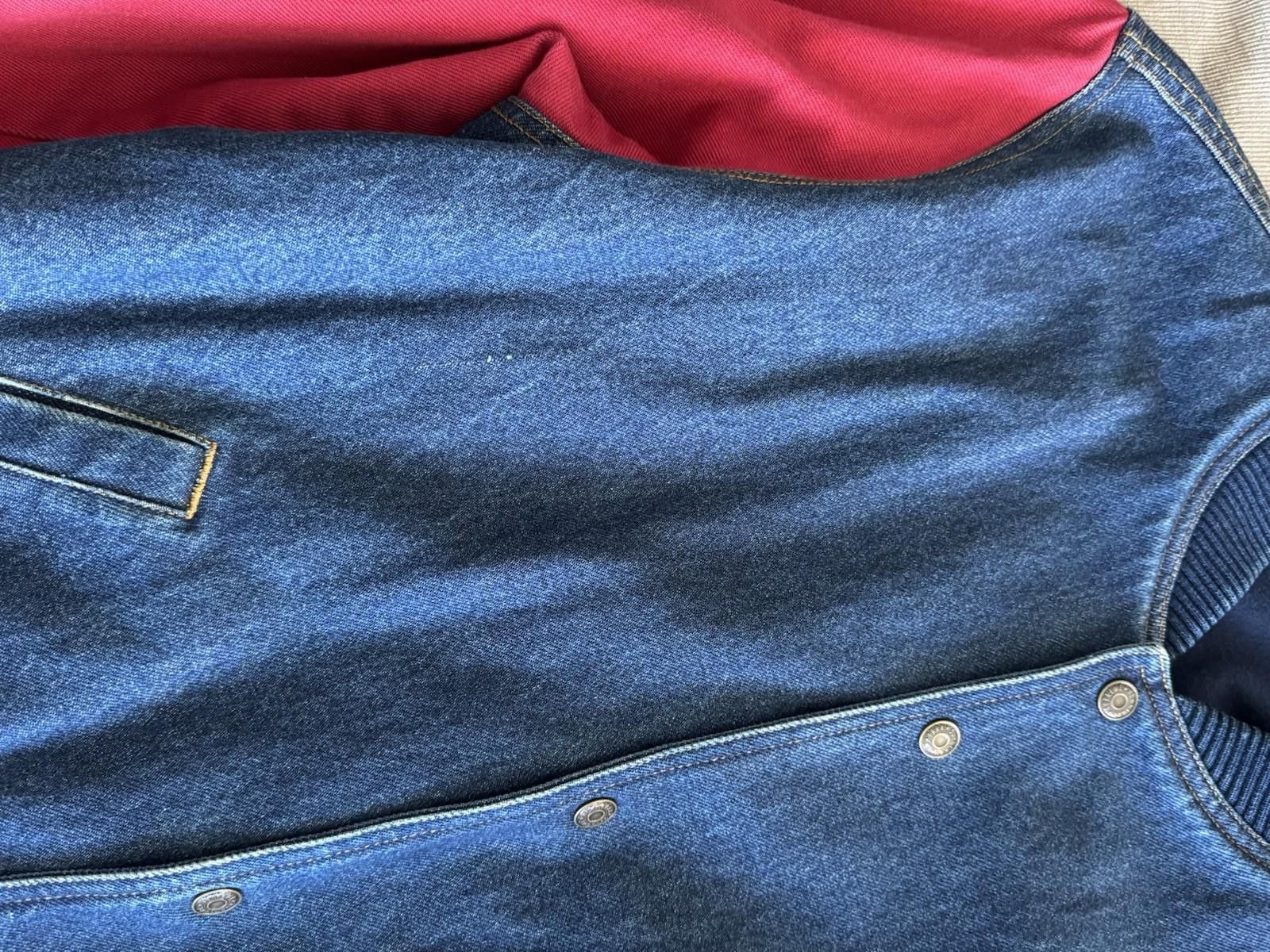Supreme SUPREME AW14 DENIM TWILL VARSITY JACKET SIZE LARGE Size US L / EU 52-54 / 3 - 4 Thumbnail