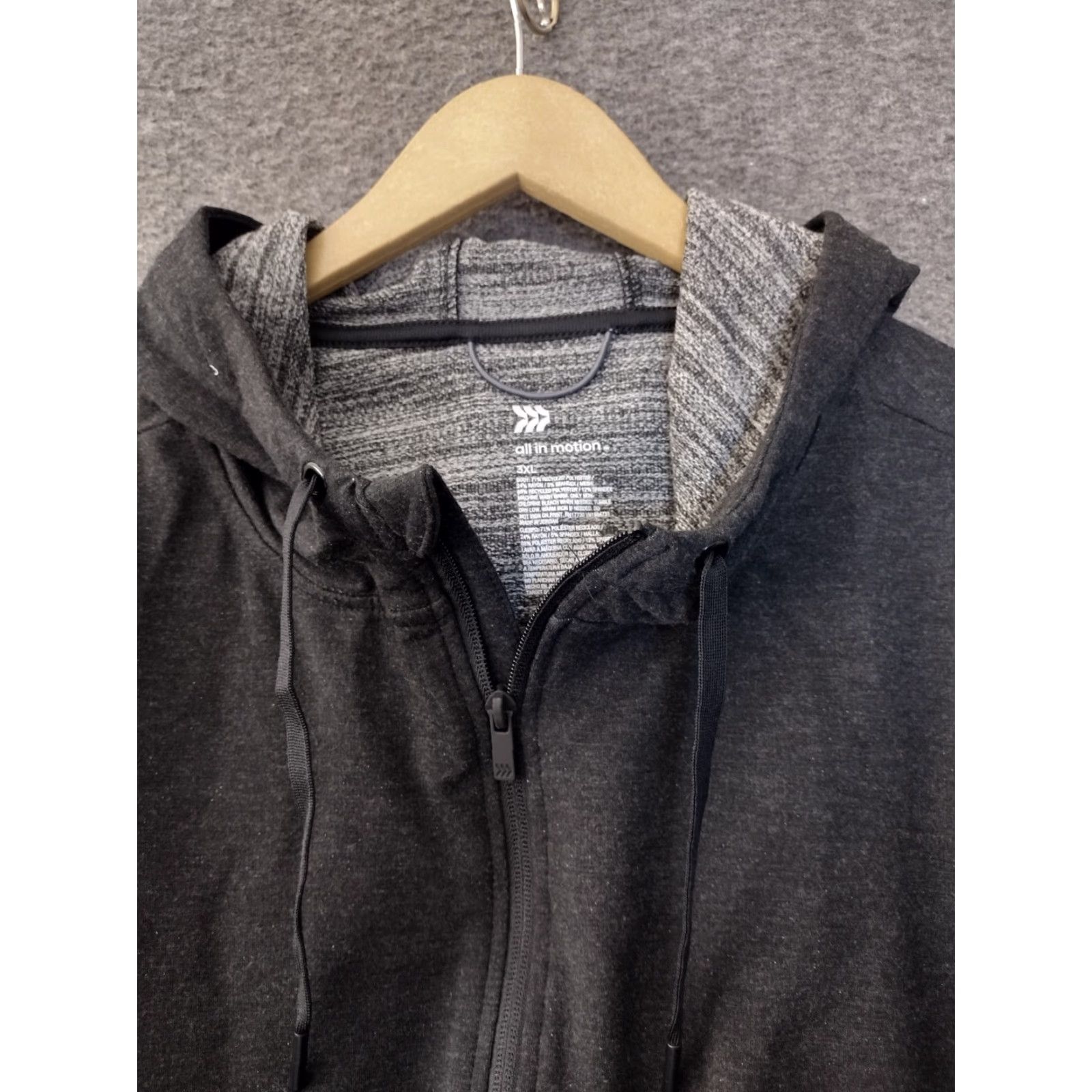 Vintage All In Motion Women's Zip-Front Jacket Soft Gym Hoodie 3XL Gray Sports Jacket Womens Size XXL / US 16-18 / IT 52-54 - 3 Thumbnail