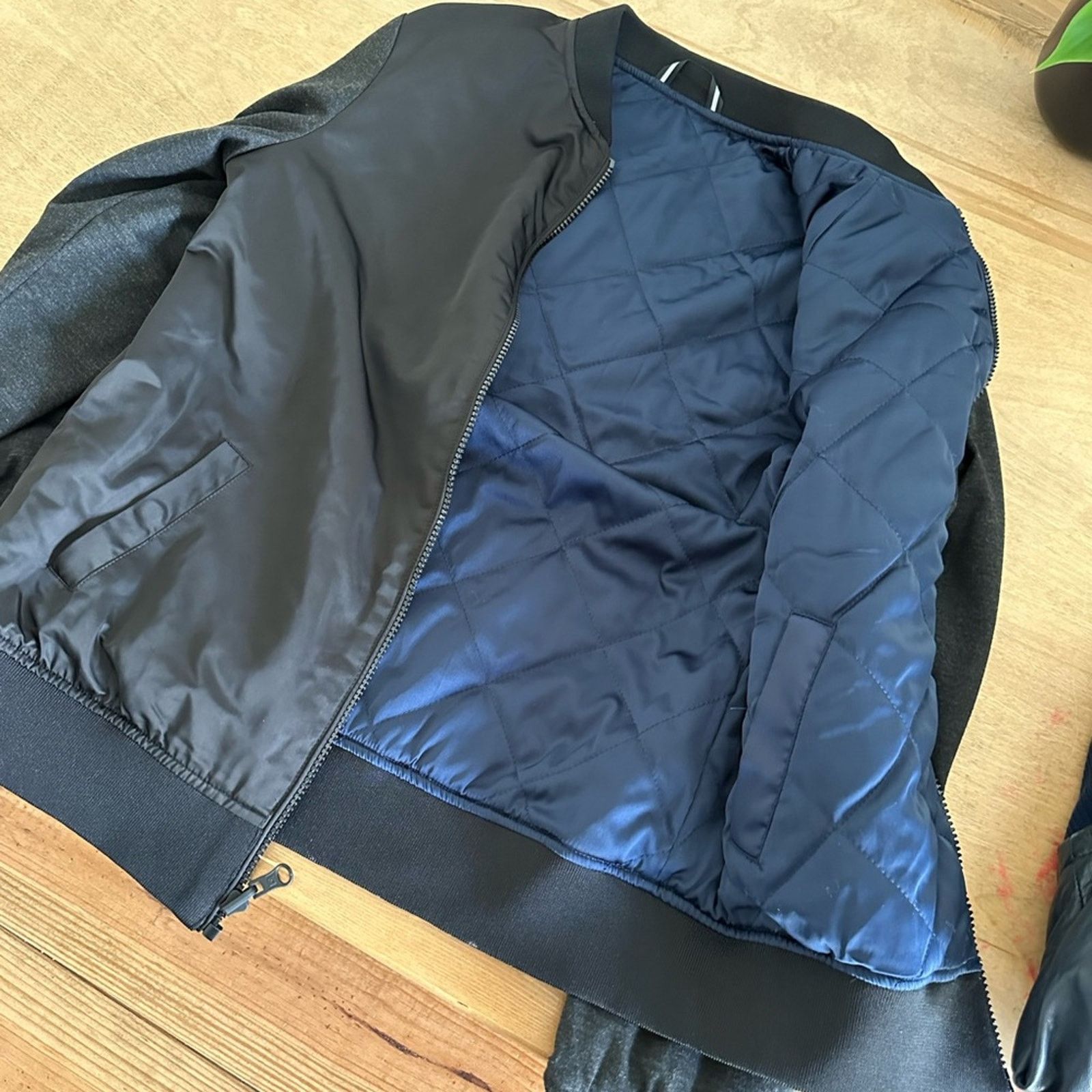 Blanc Noir Blanc Noir Reversible bomber jacket- black/ navy - Small Size S / US 4 / IT 40 - 4 Thumbnail