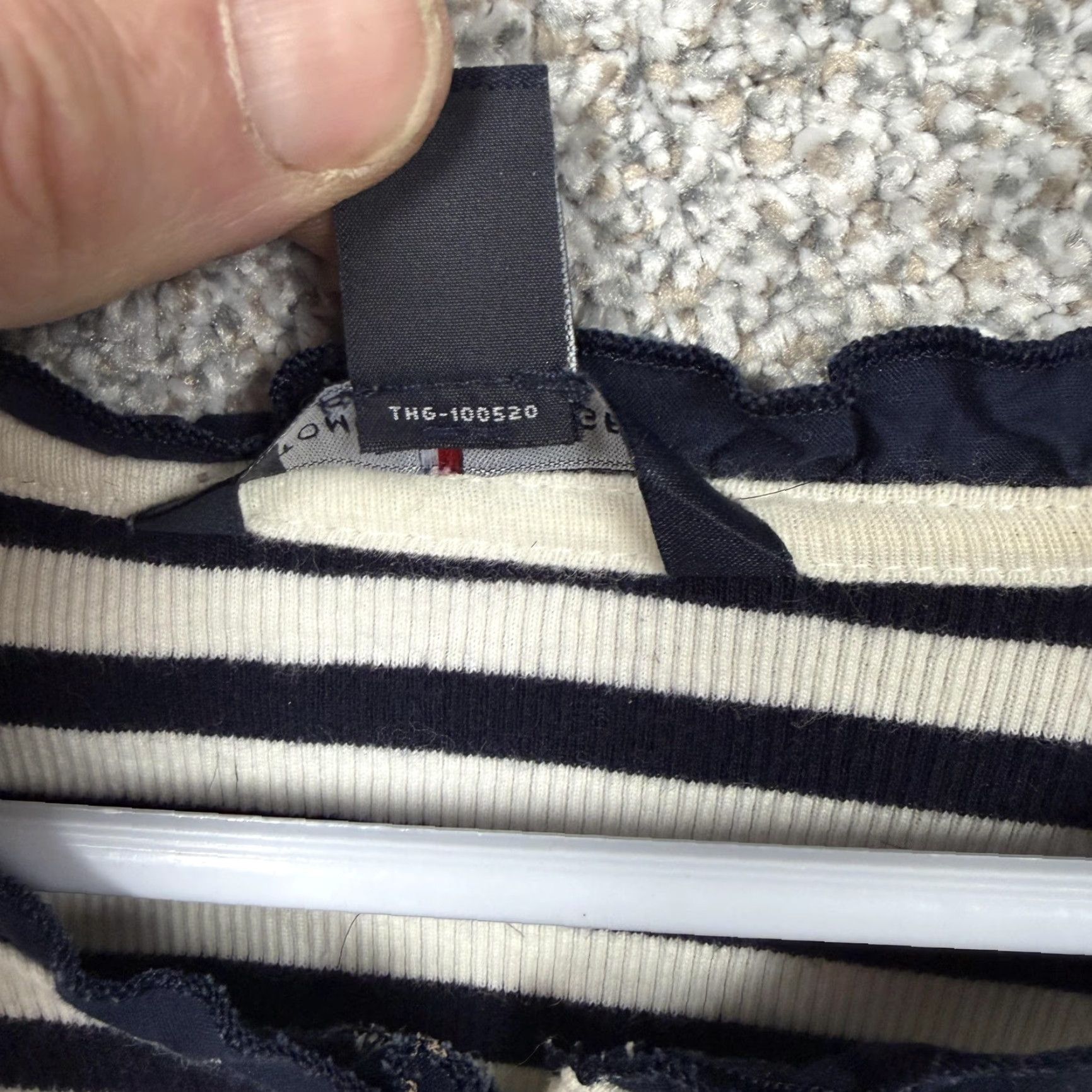 Tommy Hilfiger Tommy Hilfiger Shirt Womens L Blue White Stripe Henley Ribbed Old Money Coquette Size L / US 10 / IT 46 - 6 Thumbnail