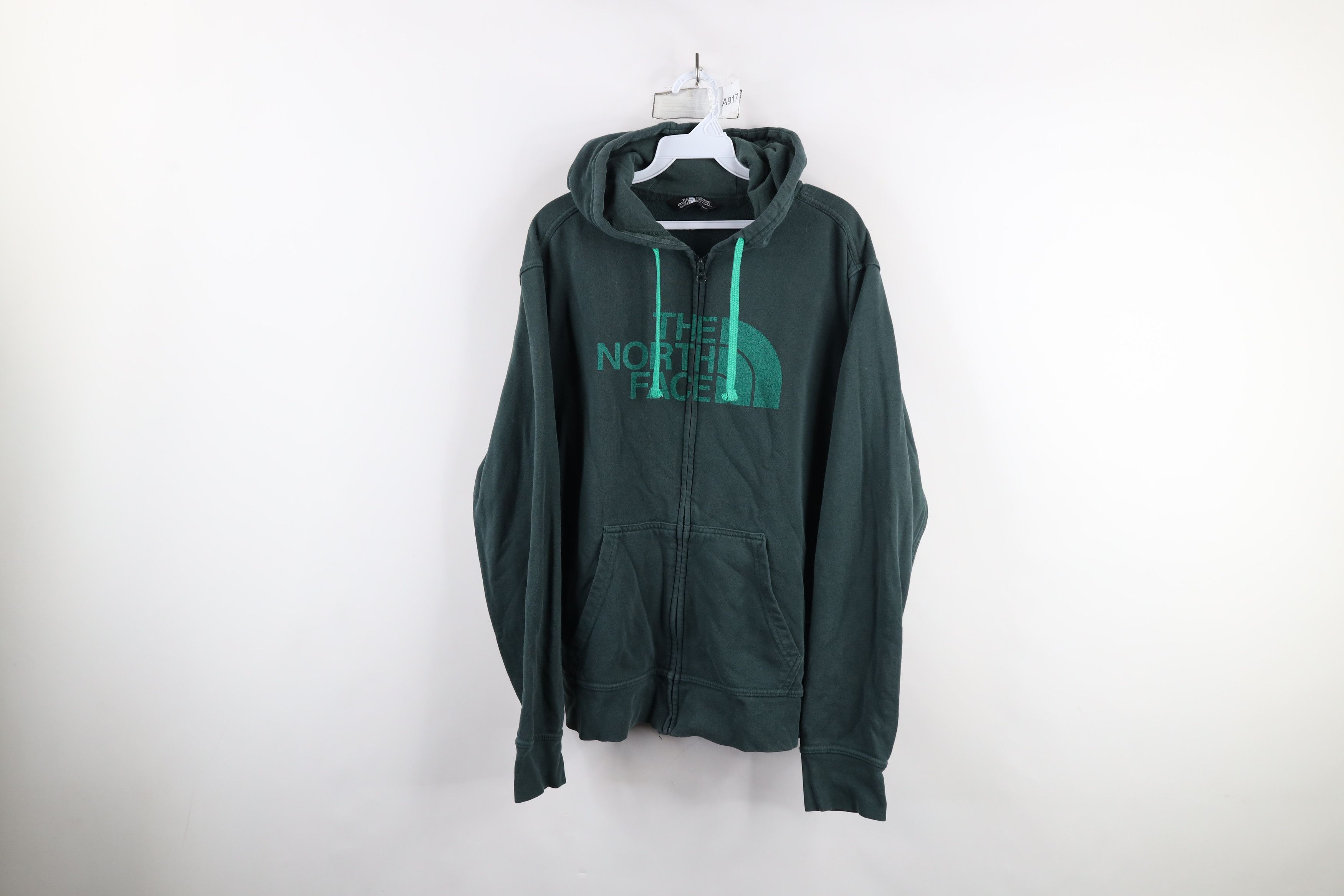 The North Face × Vintage Vintage The North Face Spell Big Logo Full Zip Hoodie Green Size US M / EU 48-50 / 2 - 1 Thumbnail