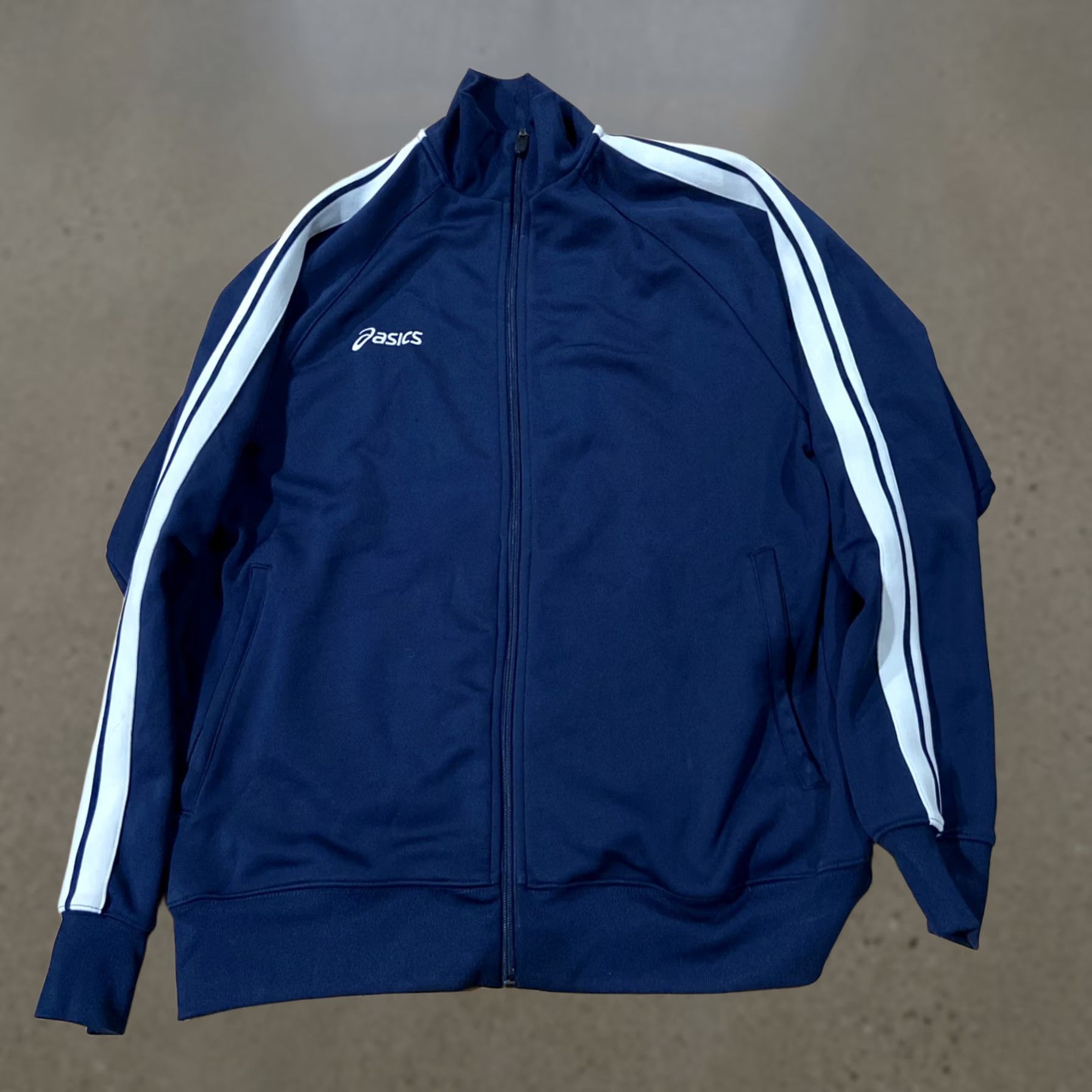 Asics ASICS Jacket Men M Blue Performance Embroidered Logo Hooded Mid-Length Zip Front Fleece Lined All Seasons Football Sports Size US M / EU 48-50 / 2 - 1 Thumbnail