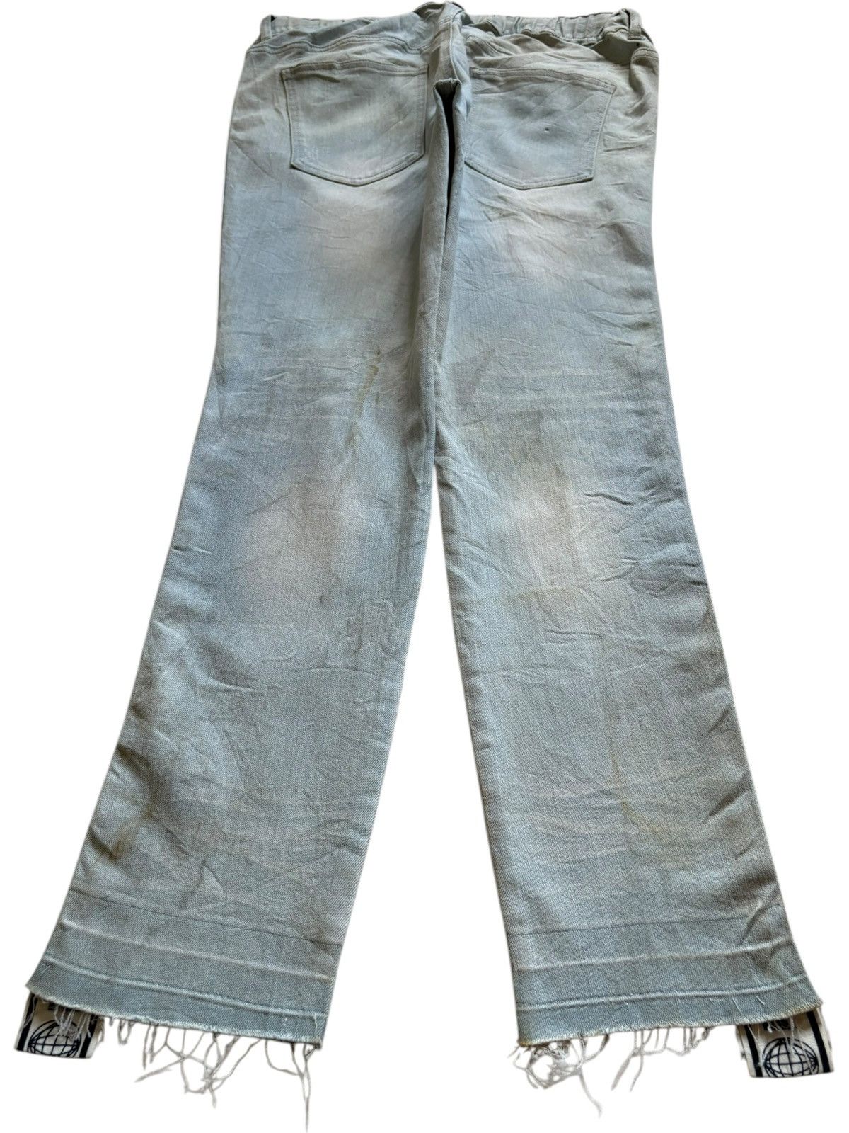 In The Attic Vintage In The Attic Light Blue Mud Wash Distressed Jeans Size US 31 - 2 Thumbnail