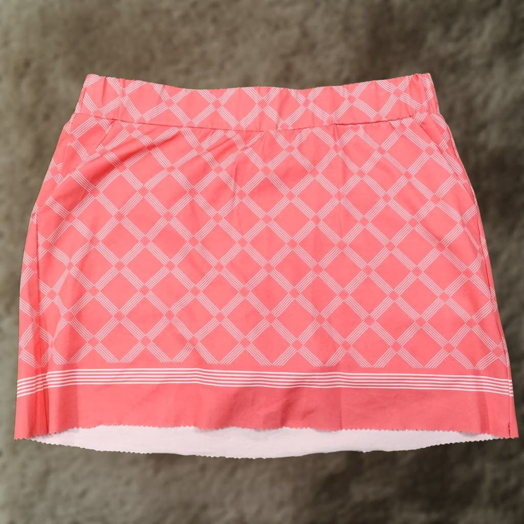 Kyodan Kyodan Golf Womens M Pink Argyle Skort - Regular Shorts Polyester Microfiber Skirt Size 32" / US 10 / IT 46 - 1 Thumbnail