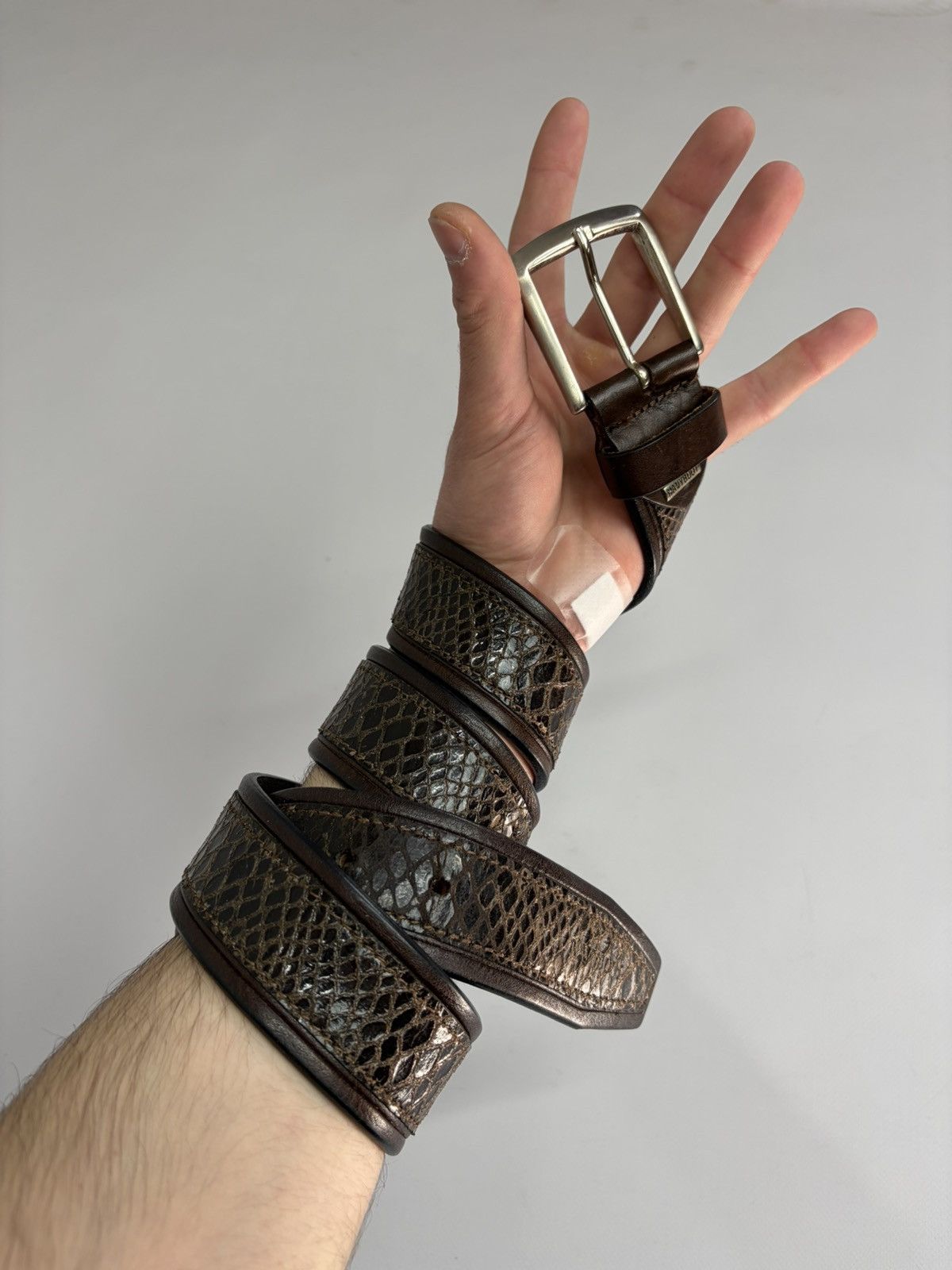 Hysteric Glamour Gothic Leather Belt with Sculpted Metal Panels LGB Vibe Size 36 - 2 Thumbnail