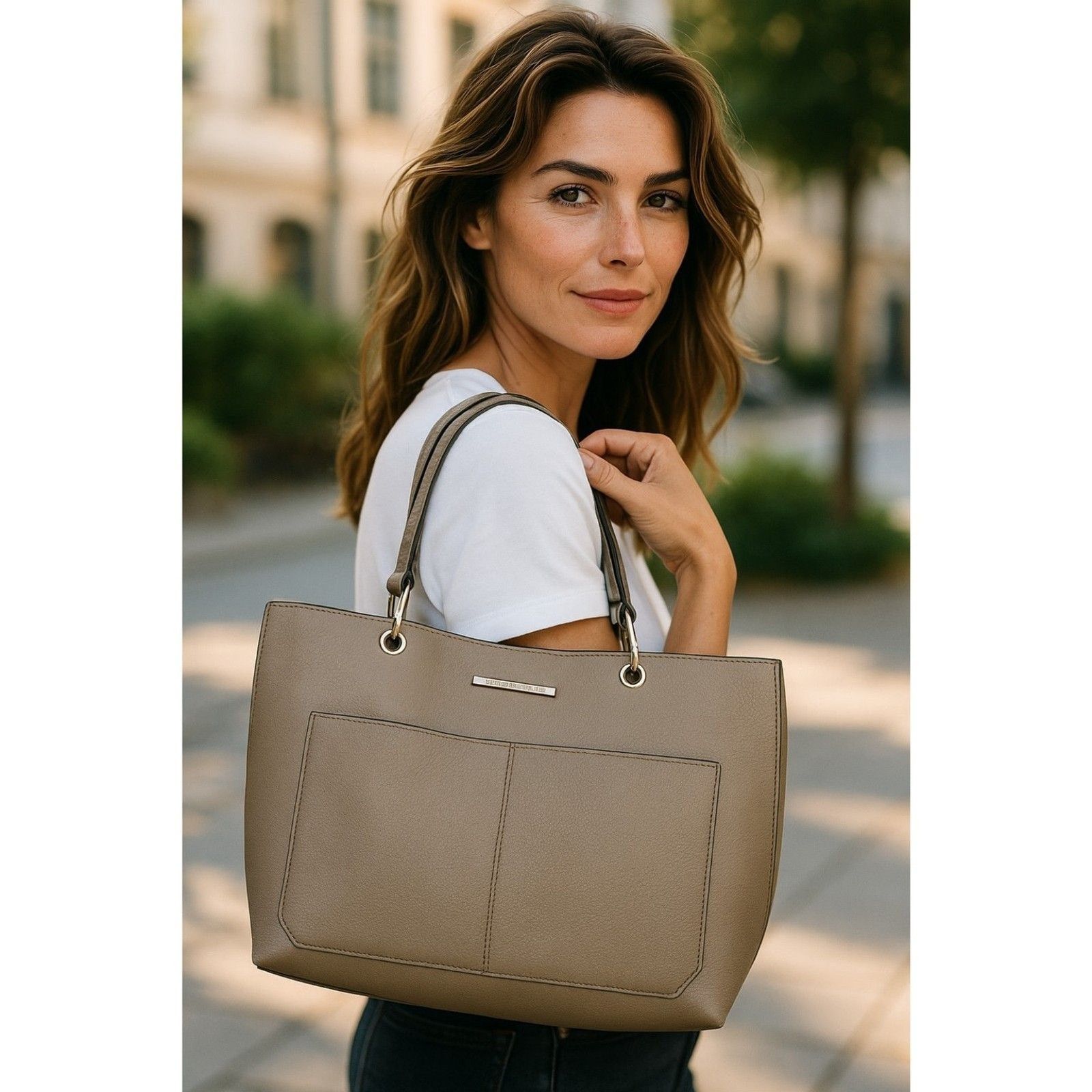 Other Steve Madden Light Gray Tote Shoulder Bag -- ITEM #3315 Size ONE SIZE - 1 Thumbnail