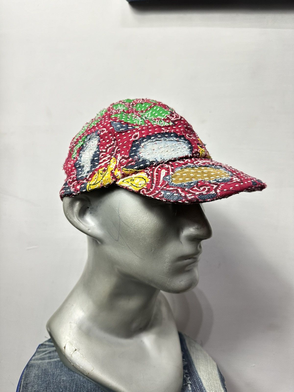 Art Comes First × Handmade Custom Made Distressed Paisley Patchwork Boro hats Size ONE SIZE - 8 Thumbnail