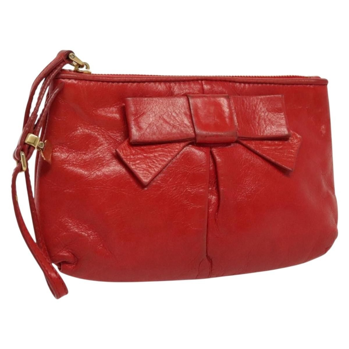 Miu Miu Miu Miu Zip Wristlet Pouch Leather Size ONE SIZE - 1 Thumbnail