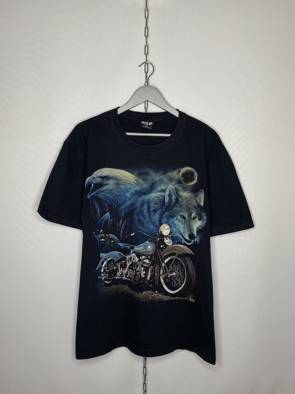 Other Vintage Wild Motorcycle T-Shirt With Wolves Sculls Size US XXL / EU 58 / 5 - 1 Thumbnail
