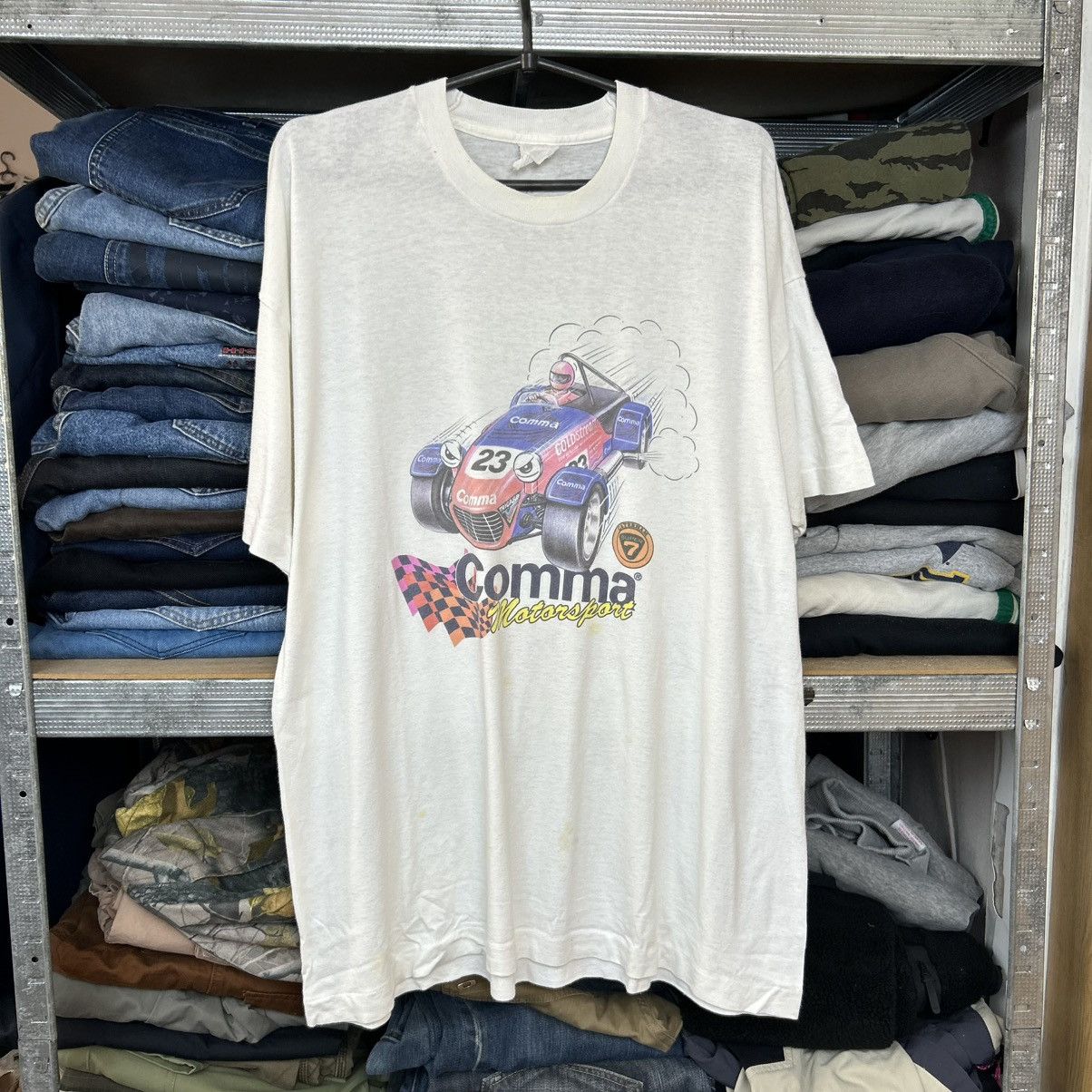 NASCAR Vintage Comma Racing Motorsport Big logo 90’s tee size XL Size US XL / EU 56 / 4 - 1 Thumbnail
