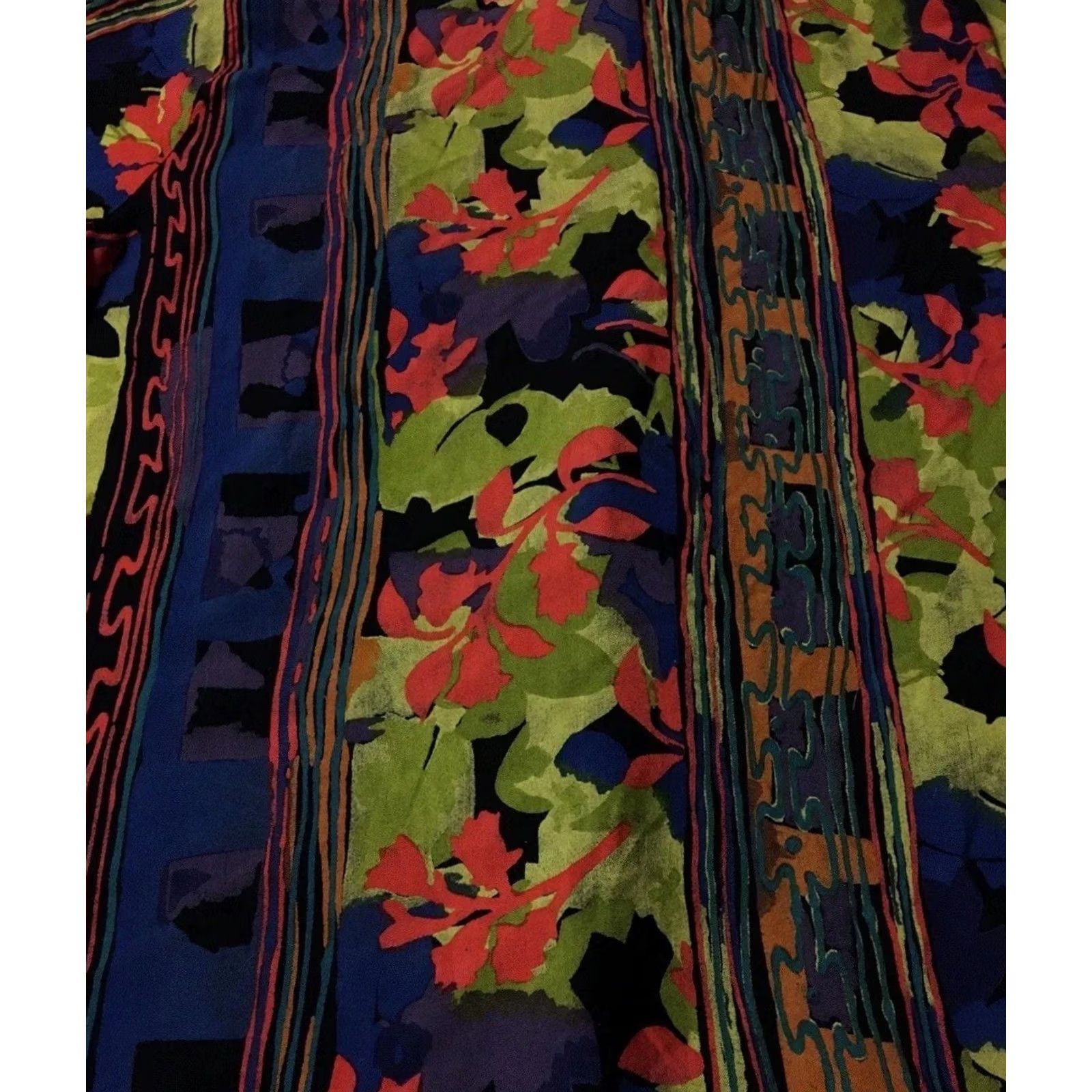 Vintage VINTAGE All Over Print Shirt L Blue Floral Pattern Short Sleeve Button-Up Unisex Adults 90s Abstract Art Surf Skate Grunge Vaporwave Size L / US 10 / IT 46 - 3 Thumbnail