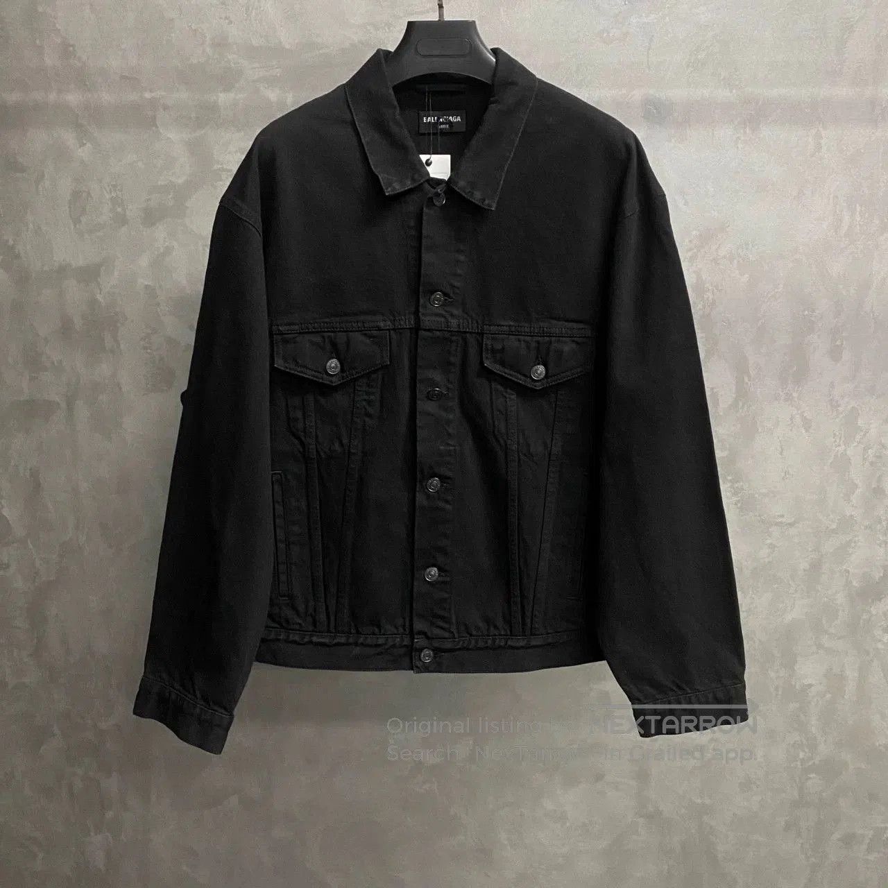 Balenciaga Balenciaga Black Green Logo Denim Jacket. Size US M / EU 48-50 / 2 - 1 Thumbnail