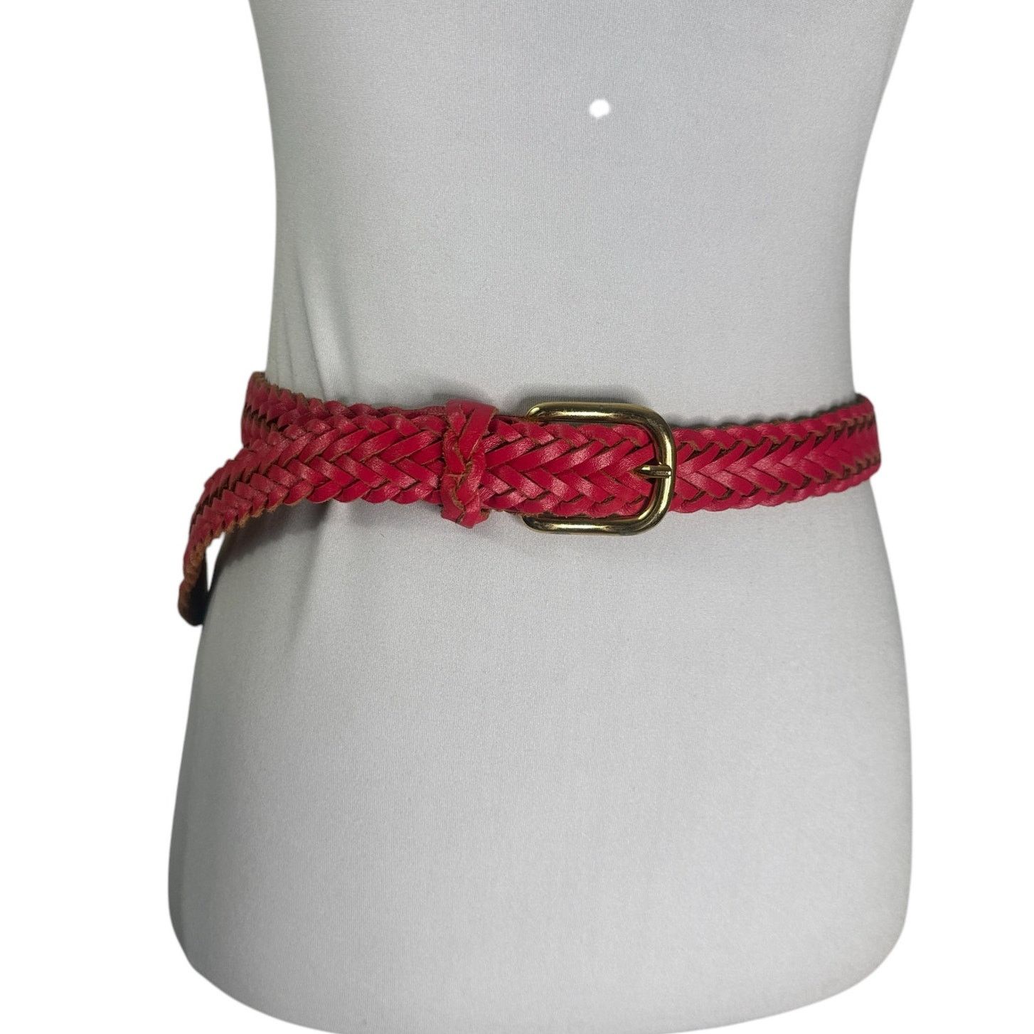 Vintage Vintage 80s Capezio Hot Pink Braided Leather Belt M/L Size ONE SIZE - 2 Thumbnail