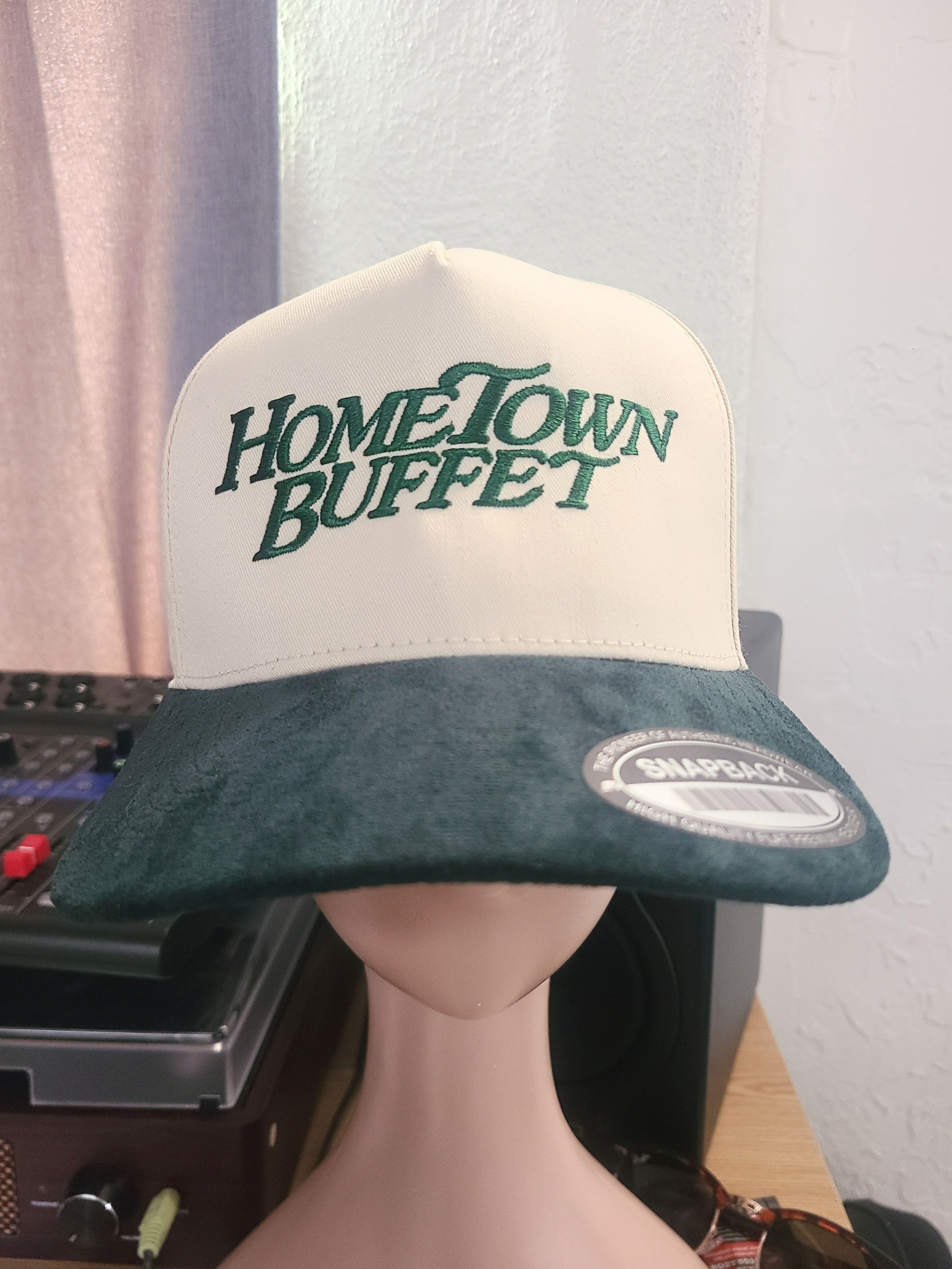 Handmade Hometown Buffet, Restaurant, Foodie Gift, Y2K, 90s Suede Hat Size ONE SIZE - 1 Thumbnail