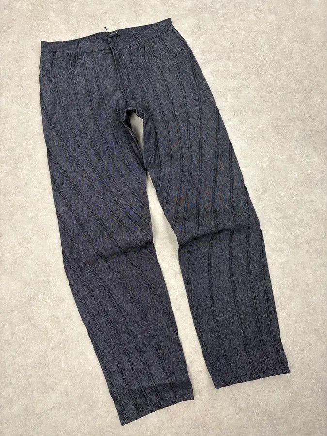 Mugler AW2025 Mugler Spiral Baggy Raw Blue Jeans Size US 34 / EU 50 - 6 Thumbnail