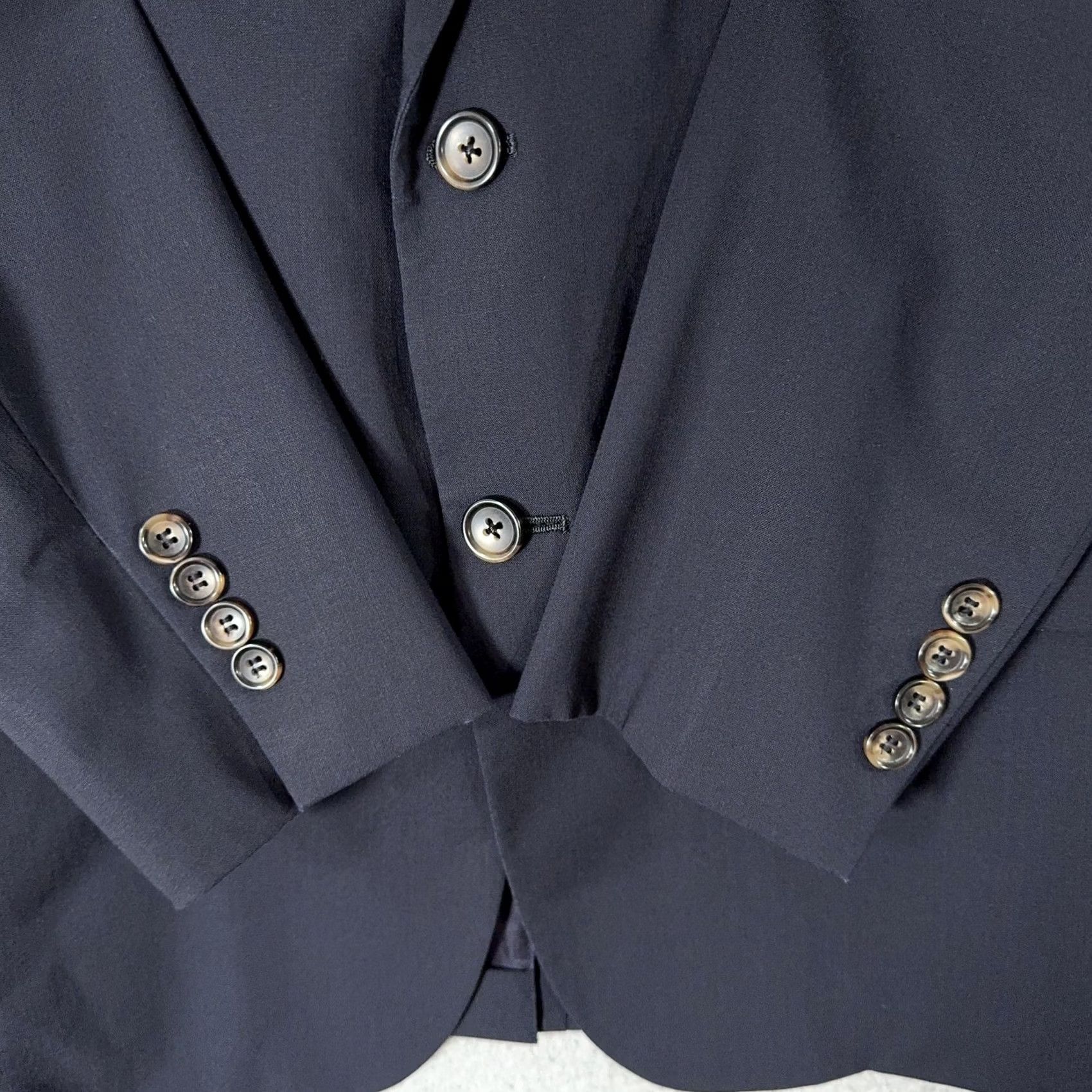 Brooks Brothers Brooks Brothers BrooksCool Fitzgerald Blazer Men 40 Short Blue Solid Wool-Blend Summer Lightweight Suit Jacket Slim Notch 2-Button Four-Button Cuffs Size US 40 / EU 56 - 6 Thumbnail