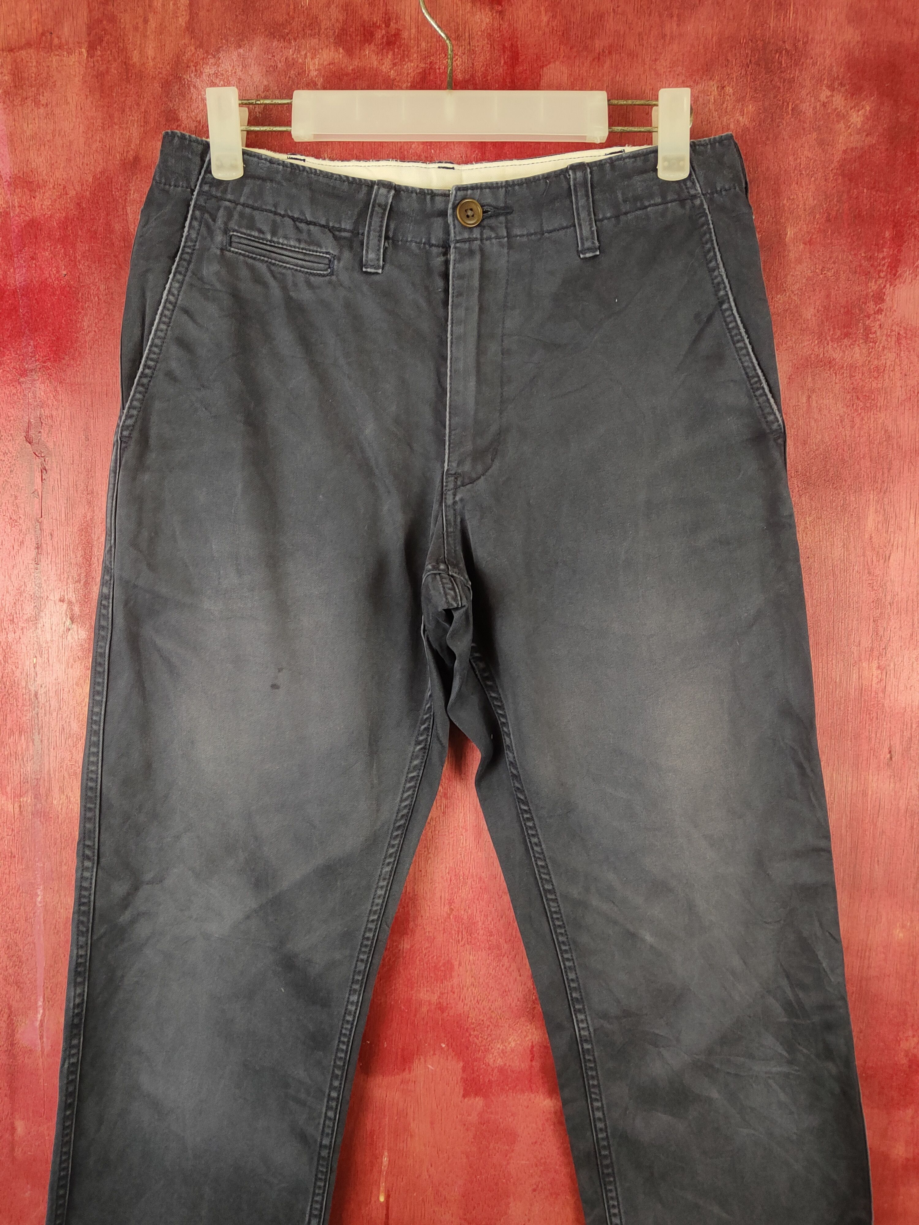 Japanese Brand Uniqlo Dark Blue faded cargo Casual Pants #S1766 Size US 29 - 2 Thumbnail