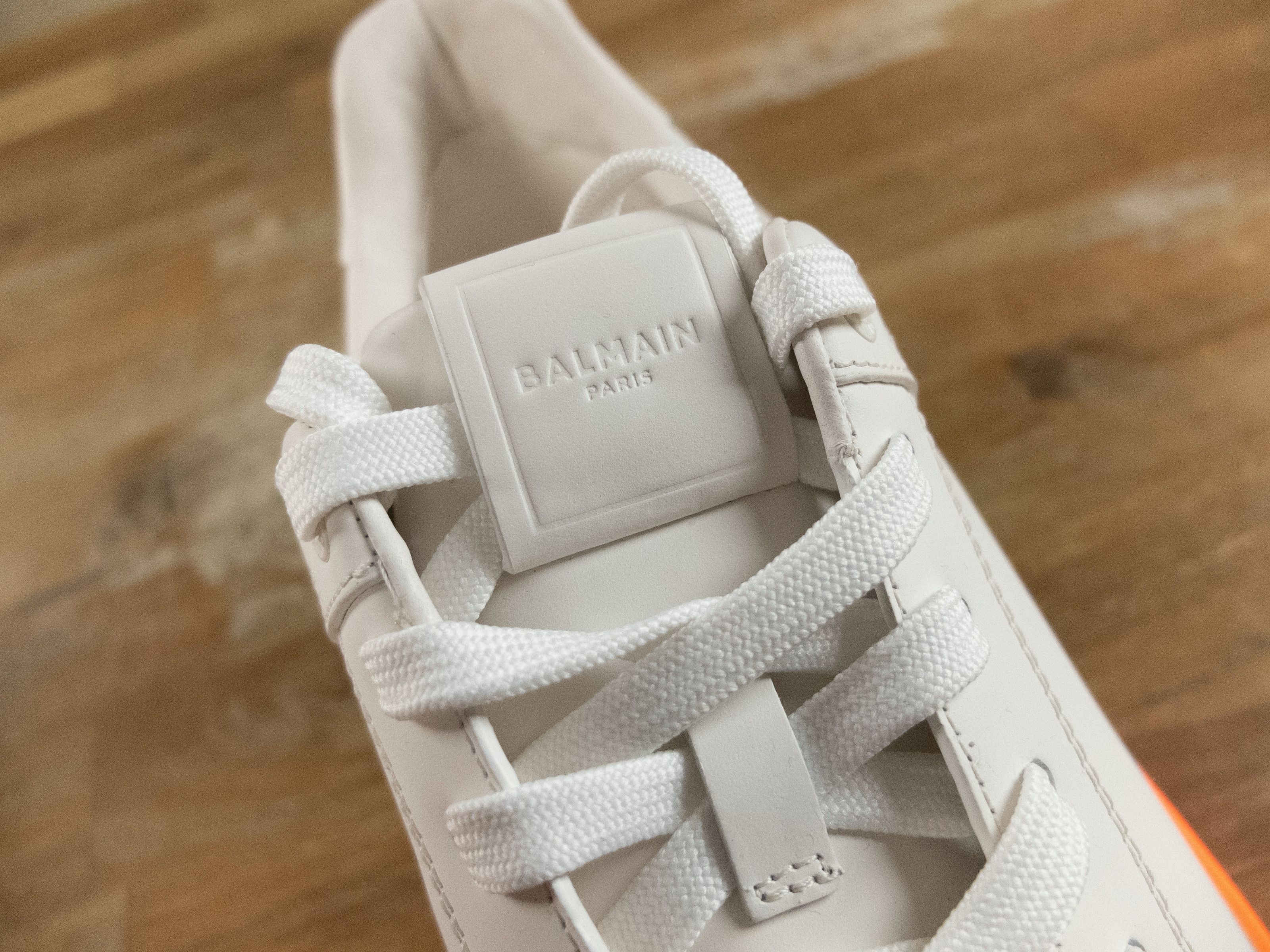 Balmain BALMAIN B-court white colorblock sole leather sneakers 11 44 Size US 11 / EU 44 - 6 Thumbnail
