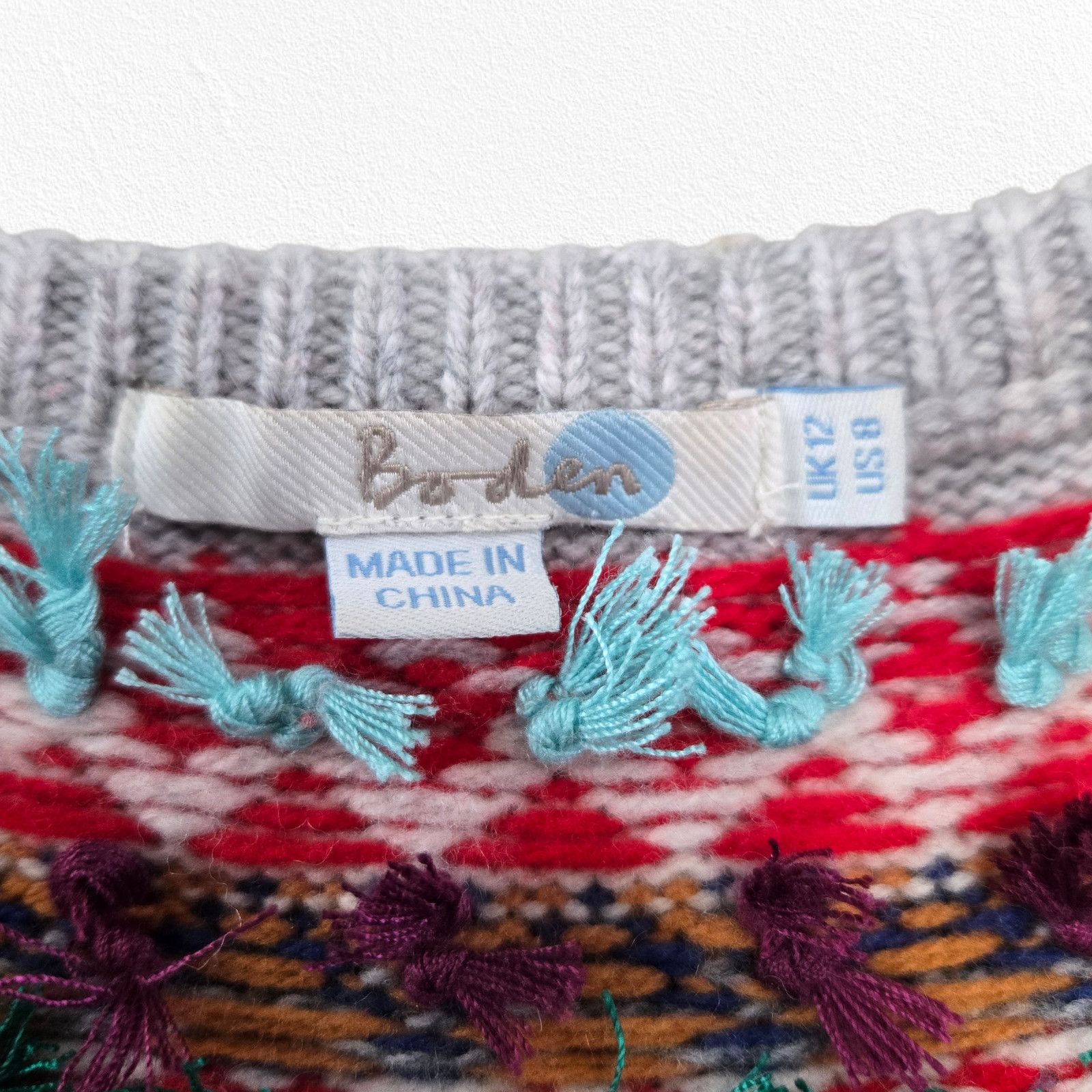 Boden Fair Isle Wool Blend Sweater Multicolor Bobble Knit Size 8 Size M / US 6-8 / IT 42-44 - 5 Thumbnail