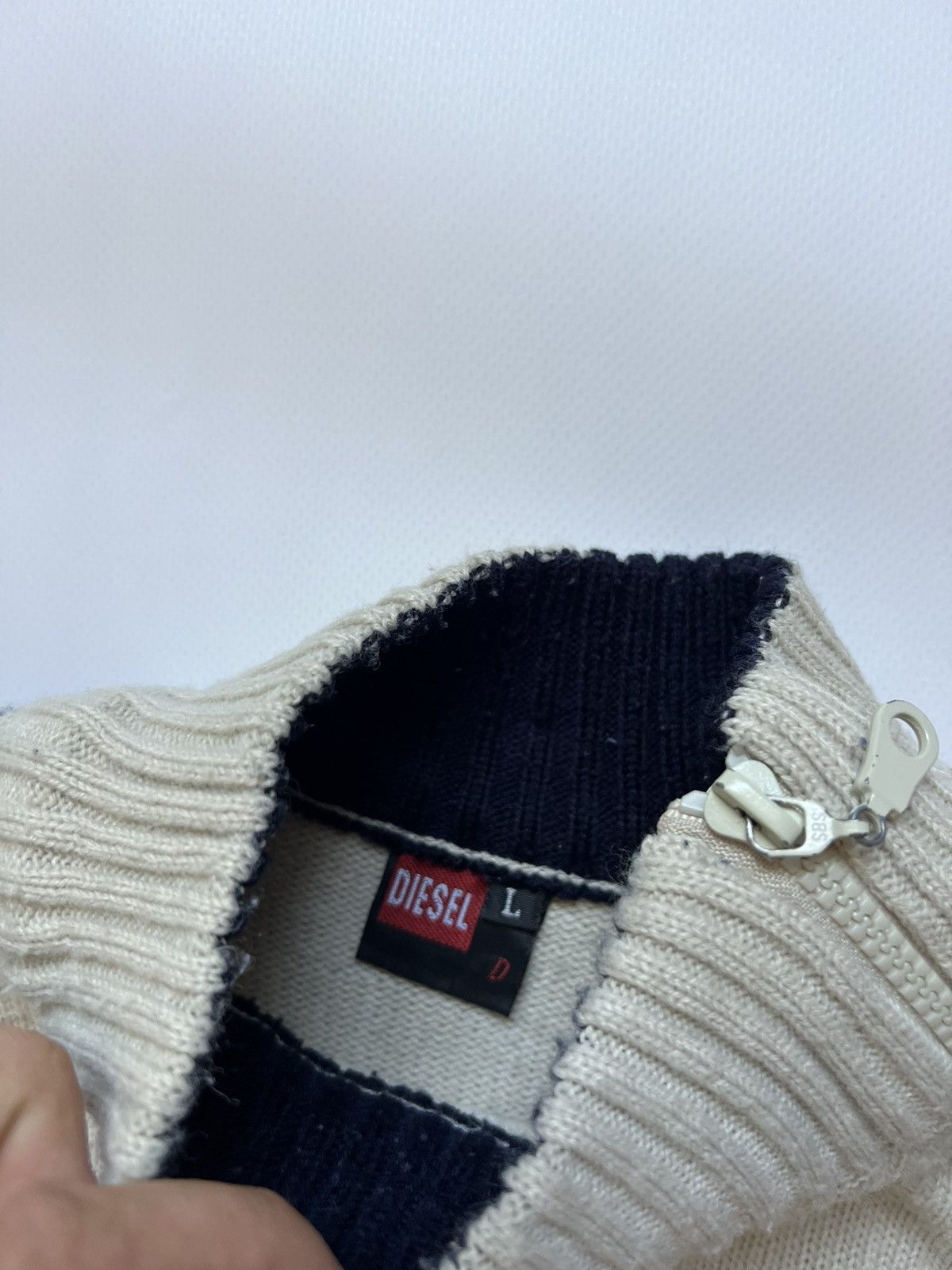 Diesel Diesel Vintage Knitwear Zip Striped Archival Japanese Hype Size US L / EU 52-54 / 3 - 6 Thumbnail