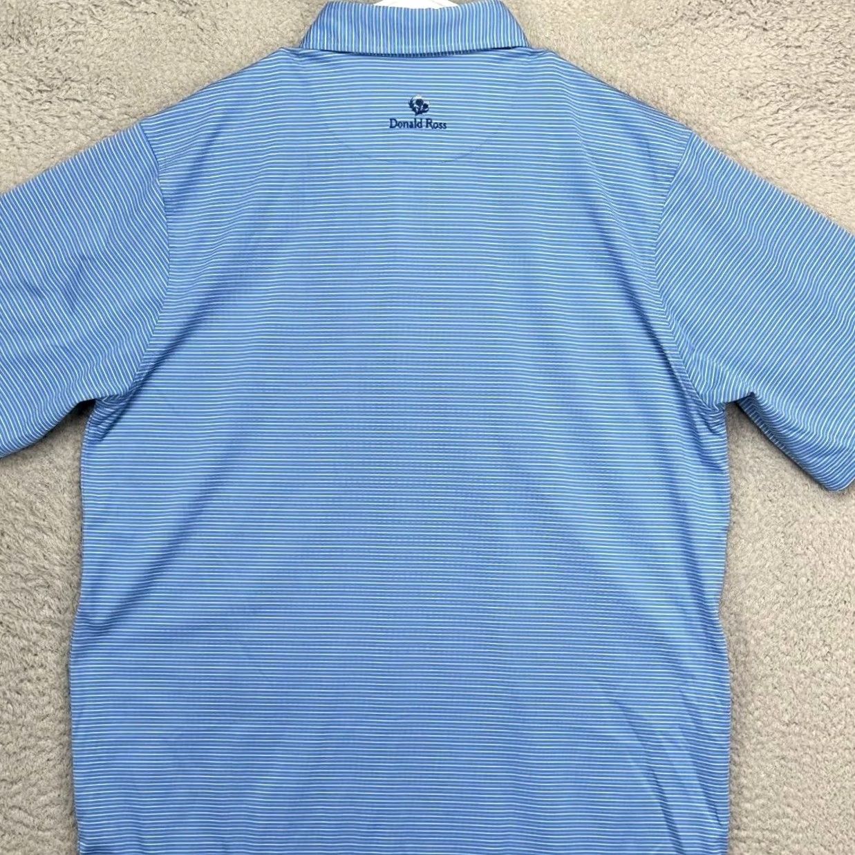 Vintage Donald Ross Shirt Mens L Blue Polo Striped Golf Short Sleeve Rugby Size US L / EU 52-54 / 3 - 3 Thumbnail