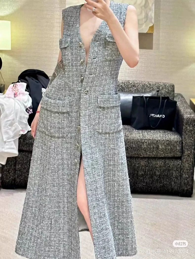 Chanel Chanel 24p long tweed vest jacket Nextarrow-2505 Size XS / US 0-2 / IT 36-38 - 7 Thumbnail