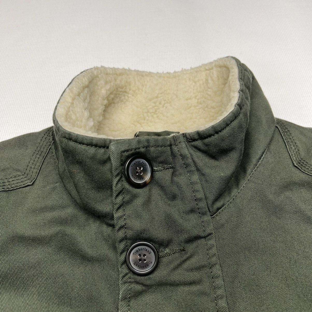 Timberland Timberland Jacket Green Cargo Quilted Lined Pocket Button Size US L / EU 52-54 / 3 - 3 Thumbnail