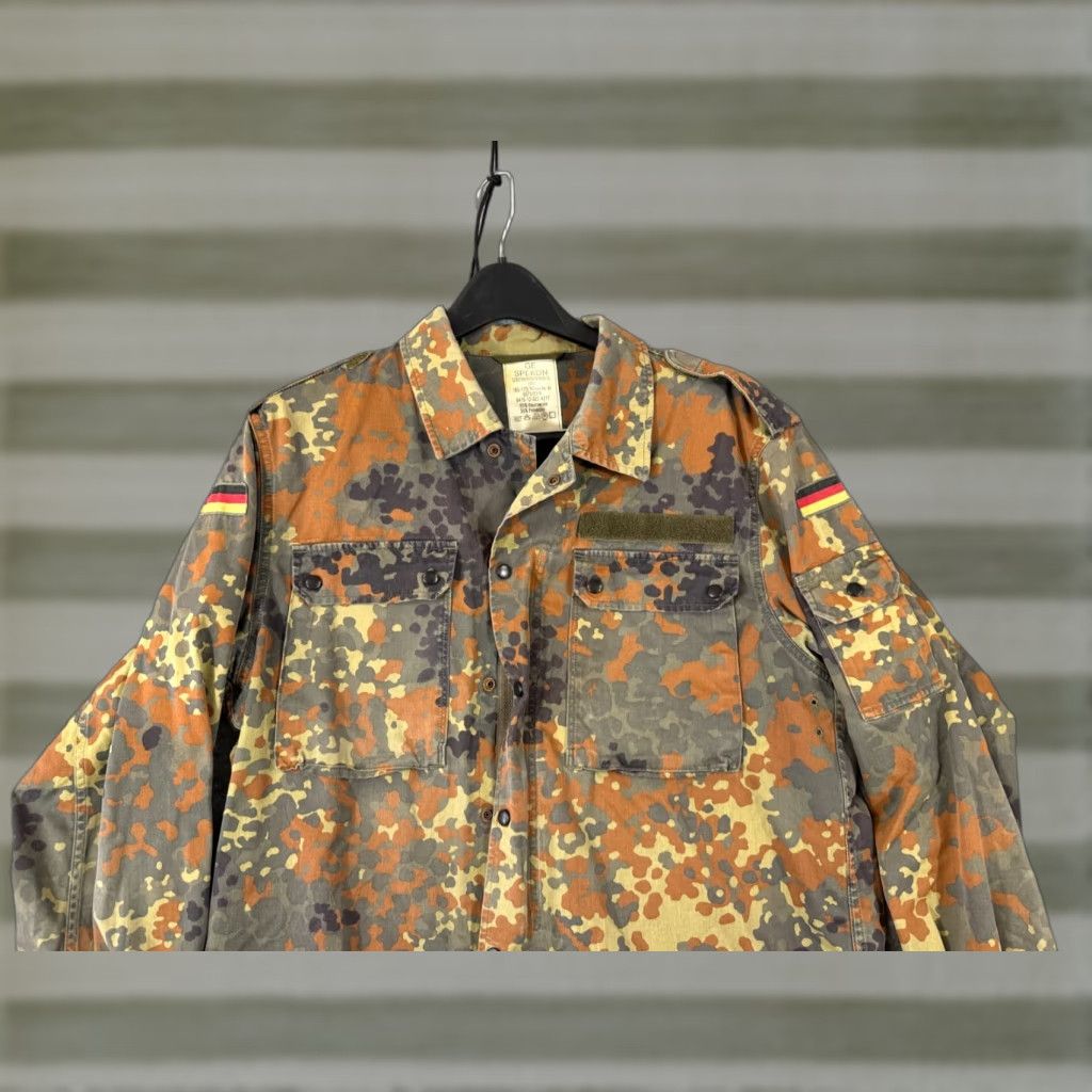 Vintage GE Spekon German Military Camouflage Shirt Jacket Mens M Full Zip Snap Vintage Shirt Jacket Size US M / EU 48-50 / 2 - 1 Thumbnail
