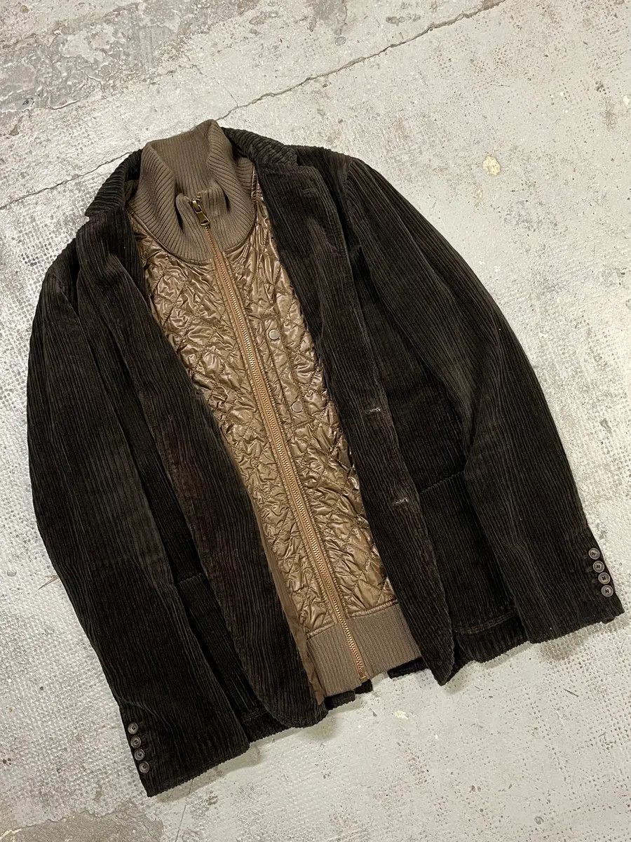 Dolce & Gabbana 2000s Dolce & Gabbana Brown Corduroy Puffer Double Layer Jacket Size 44R - 6 Thumbnail