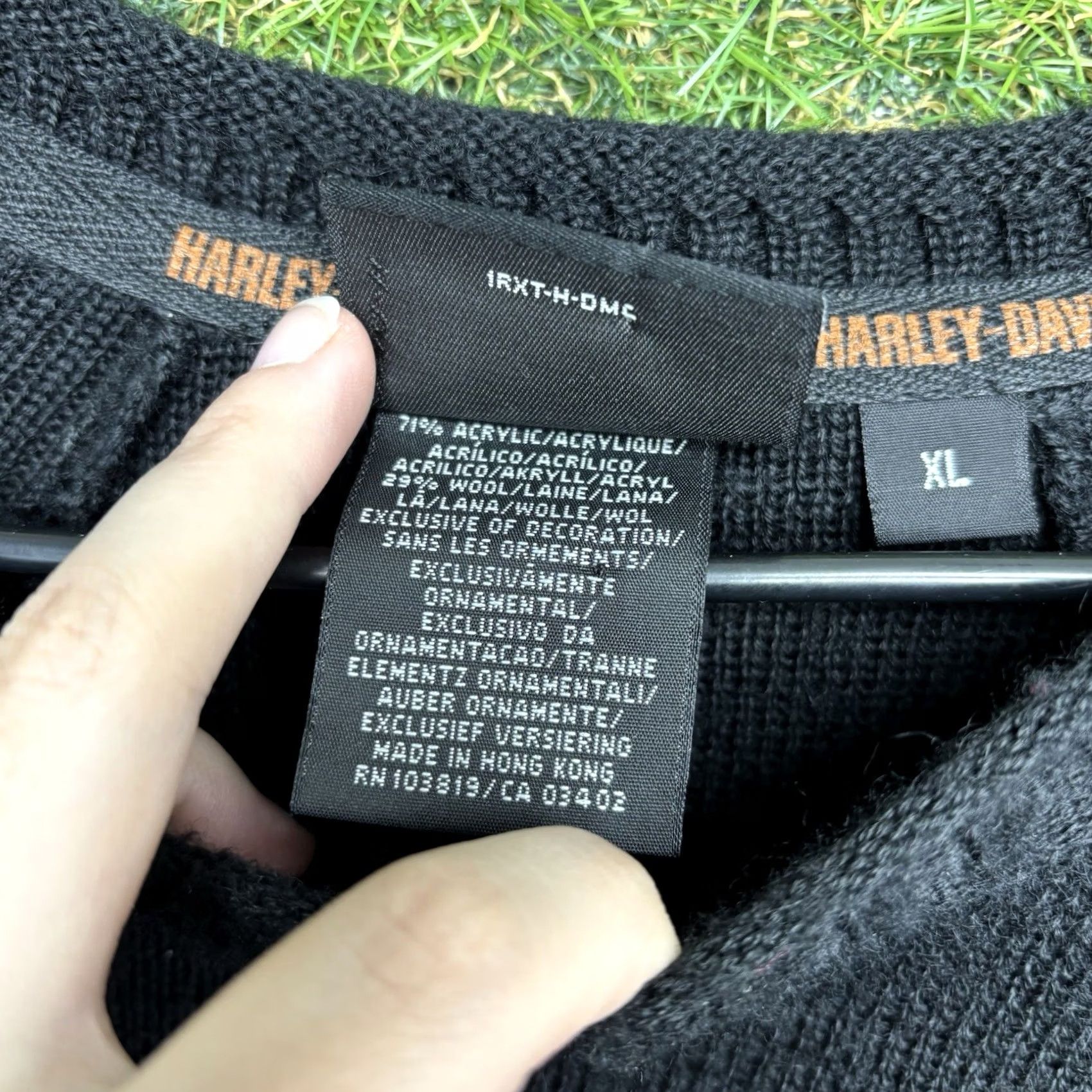 Harley Davidson Harley-Davidson Men Black Long Sleeve Crew Neck American Pullover Sweater XL Knit Cotton Logo Casual Winter Fall Vintage No Size US XL / EU 56 / 4 - 5 Thumbnail
