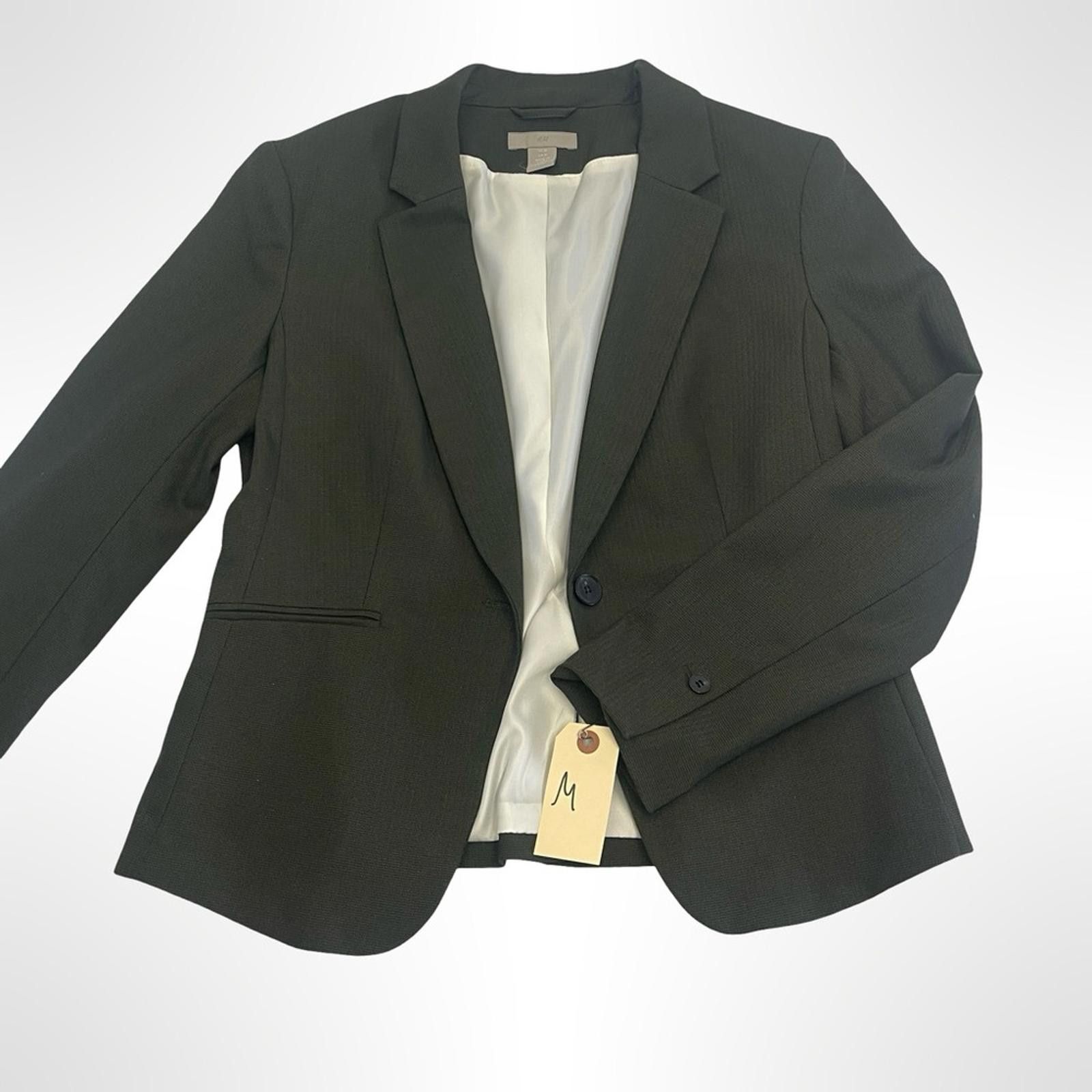 H&M Classic Olive Women's Blazer size M Size M / US 6-8 / IT 42-44 - 3 Thumbnail