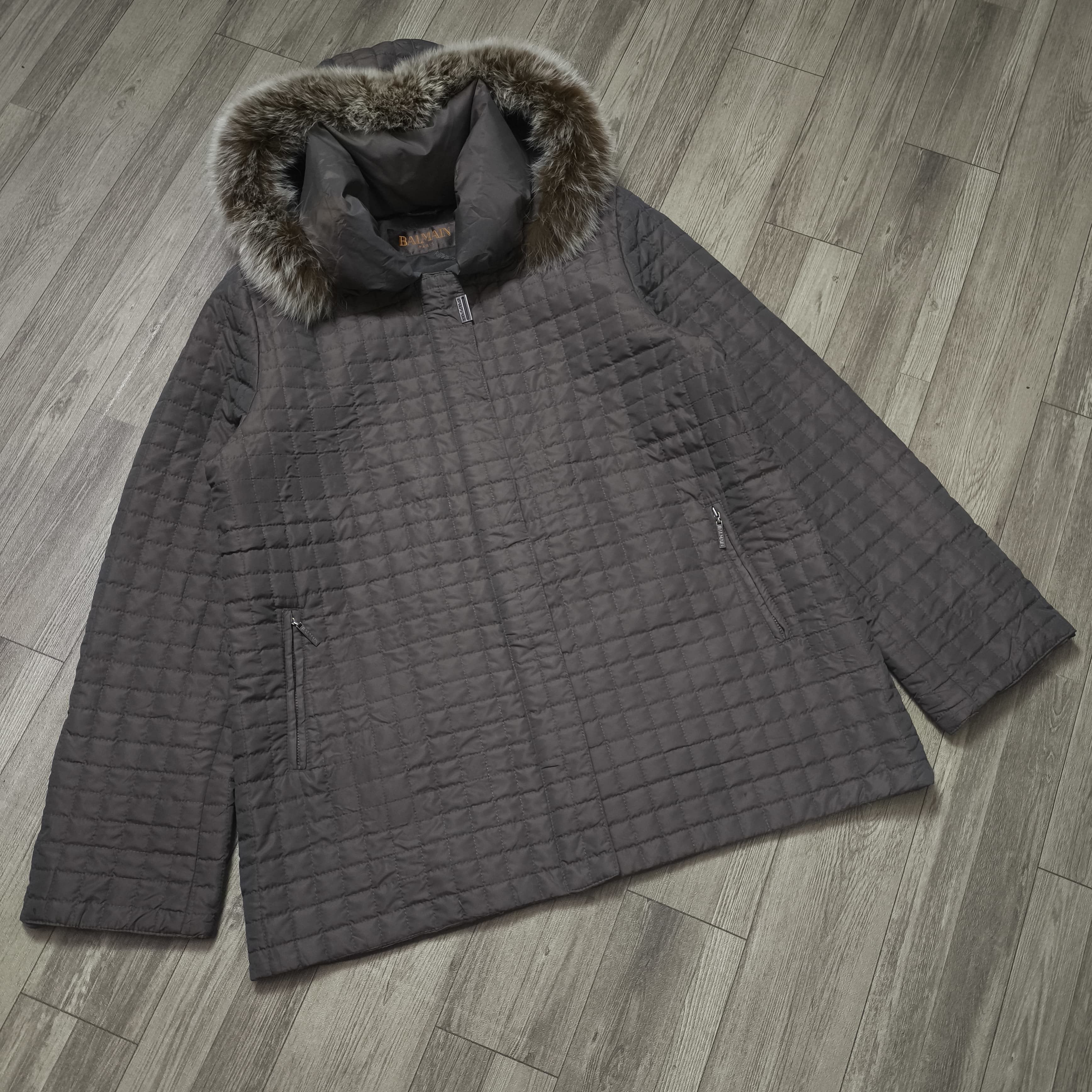 Saint Laurent Paris Balmain Paris Detachable Racoon Fur Jacket Size US L / EU 52-54 / 3 - 7 Thumbnail