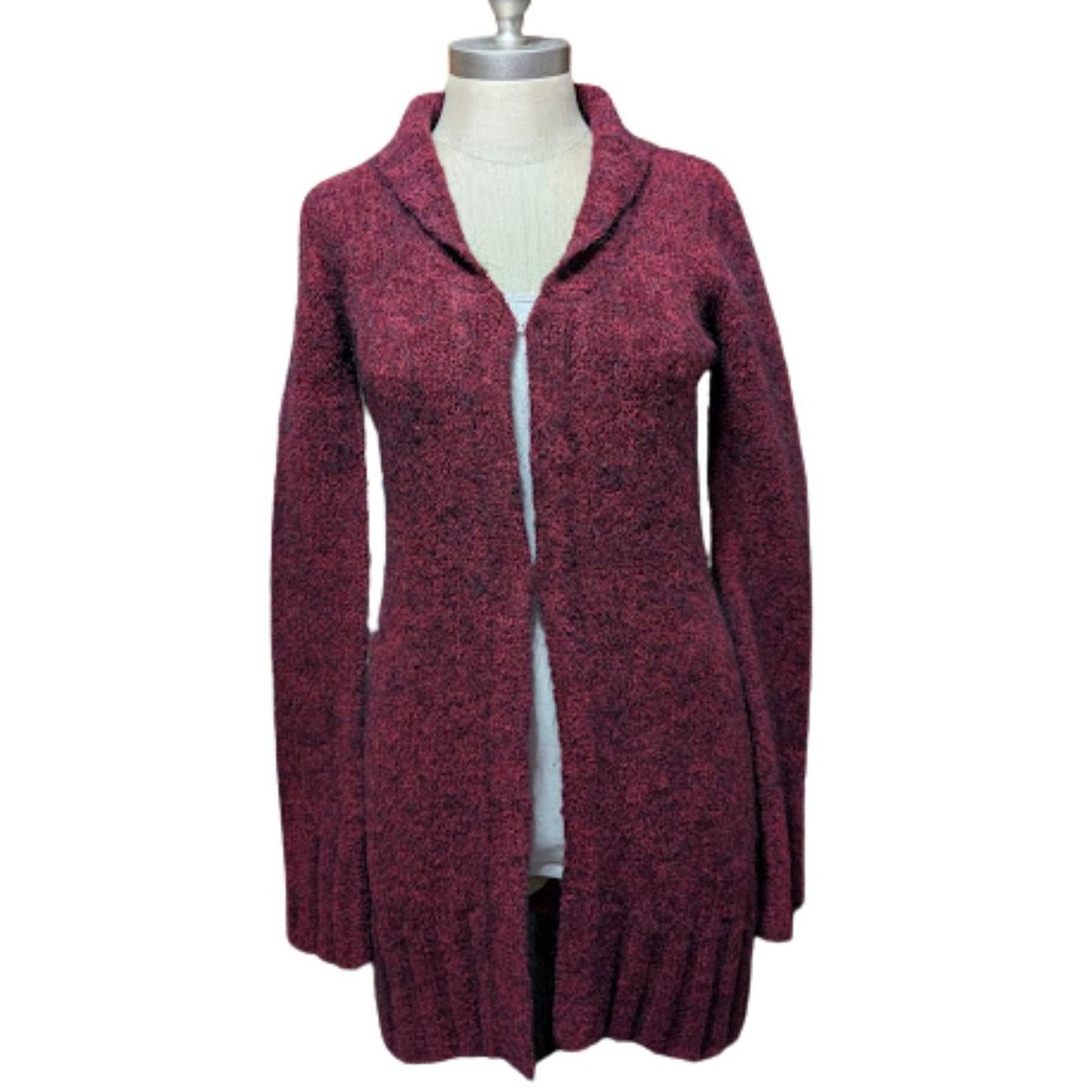 Free People Free People Burgundy Long Knit Cardigan Womens Size S/P USED Size S / US 4 / IT 40 - 1 Thumbnail