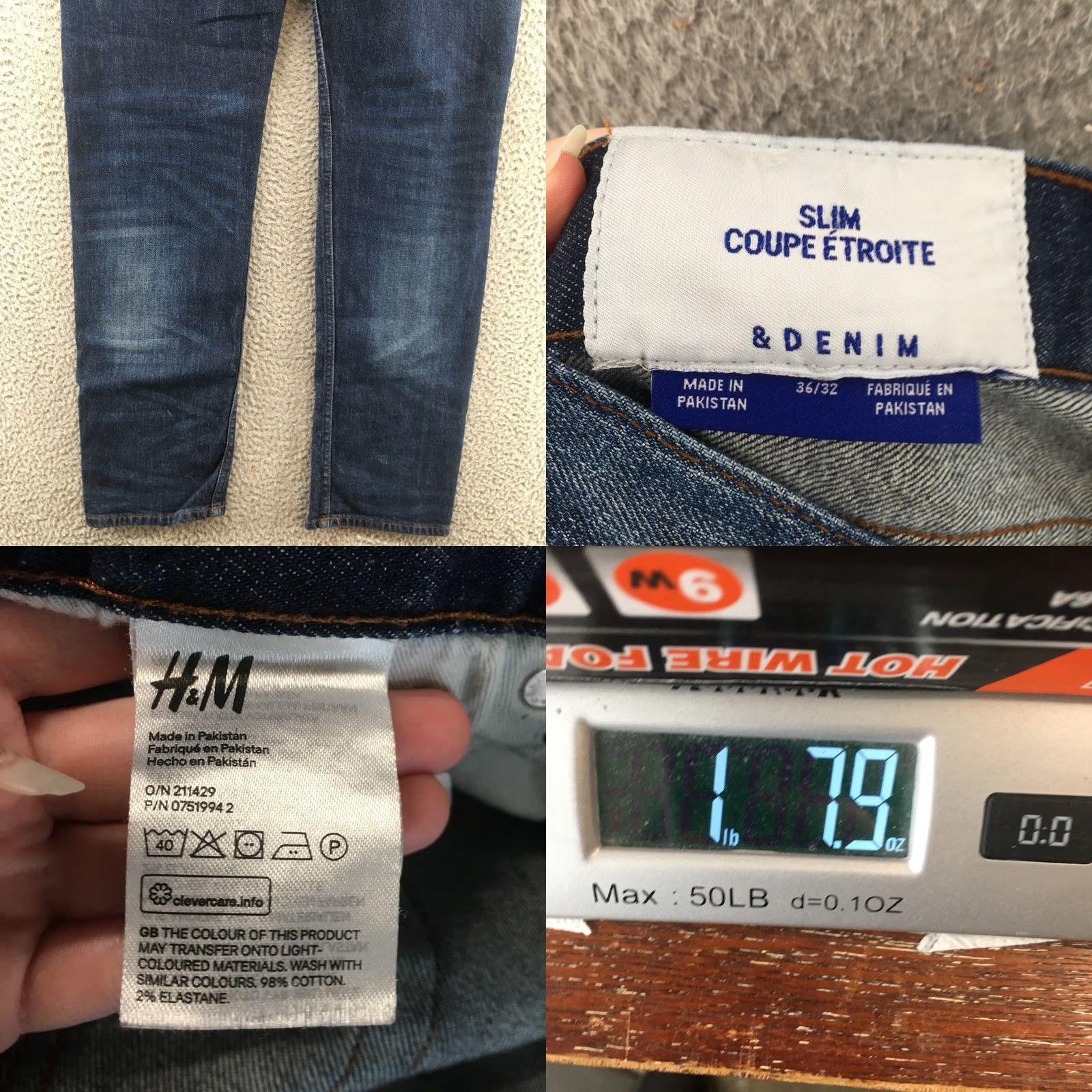 H&M H&M Slim Skinny Jeans Mens 36/32 Blue Dark Wash Denim Mid Rise Jeans Mens Regular 36 Blue Dark Wash Skinny Denim Size US 36 / EU 52 - 10 Thumbnail