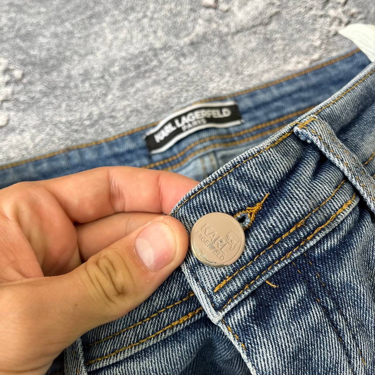 Karl Lagerfeld × Vintage Vintage Denim Karl Lagerfeld Flare denim pants/ Size US 34 / EU 50 - 6 Thumbnail