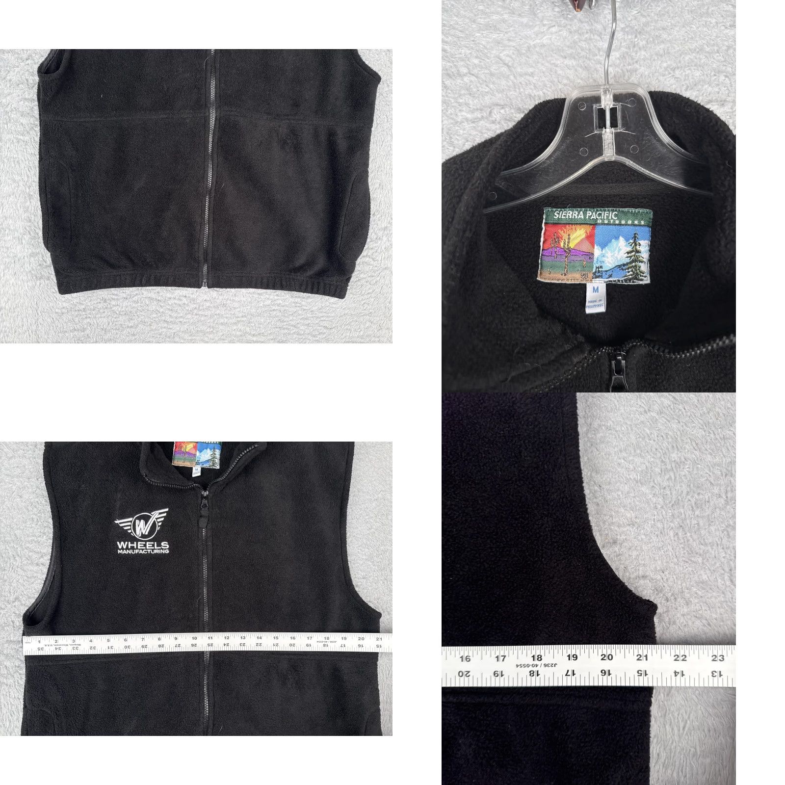 Logo 7 Wheels Manufacturing Vest Mens Medium Black Fleece Full Zip Sierra Pacific Logo Jacket? Size US M / EU 48-50 / 2 - 8 Thumbnail