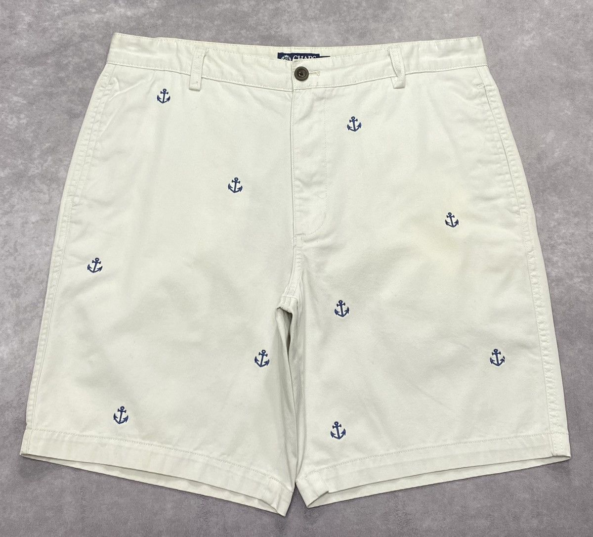 Chaps Vintage Chaps Light Khaki Anchor Cotton Chino Shorts Size US 34 / EU 50 - 1 Thumbnail