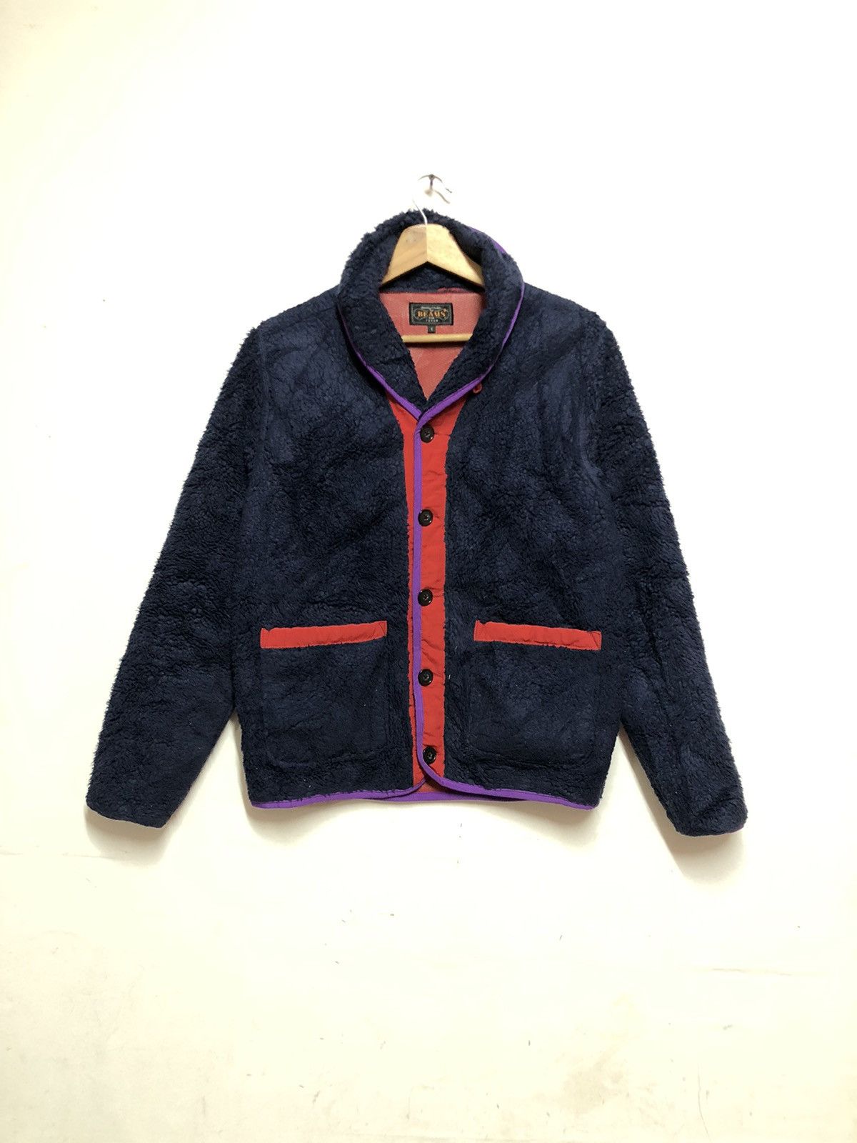 Beams Plus × Japanese Brand × Vintage Vintage 90’s Beams Japan Fleece Button Up Size US M / EU 48-50 / 2 - 1 Thumbnail