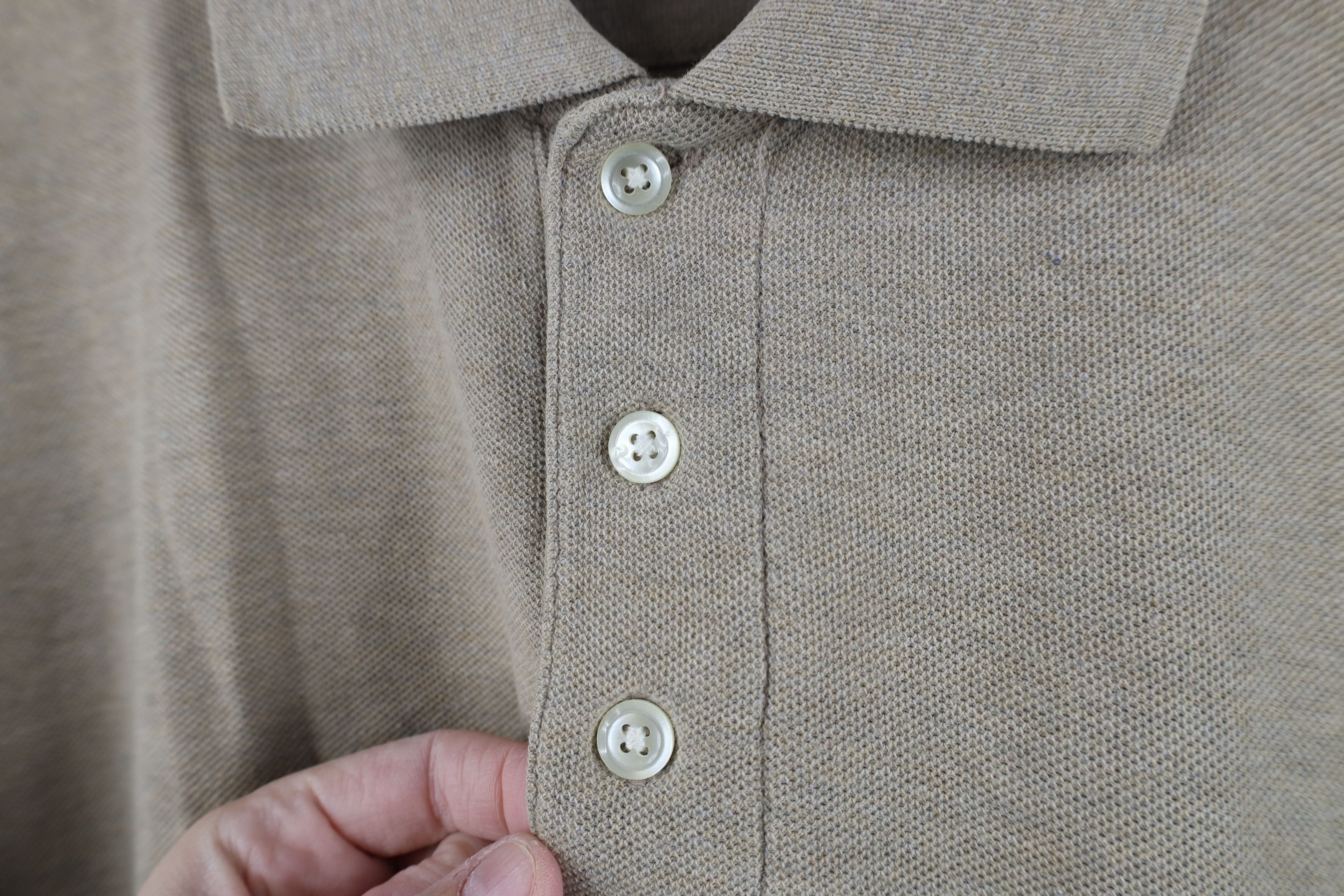 Vintage Vintage 90s Y2K Streetwear Blank Cotton Knit Golf Polo Beige Size US XL / EU 56 / 4 - 5 Thumbnail