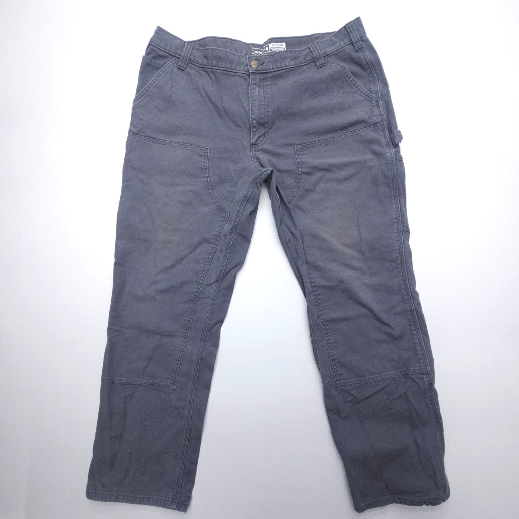 Carhartt Carhartt Rugged Flex Relaxed Canvas Double Knee Work Pants Mens 40 x 30 Inseam 30 Gray Flat Front 5-Pocket Logo Comfort Pockets Stretch Carpenter Size US 40 / EU 56 - 2 Thumbnail