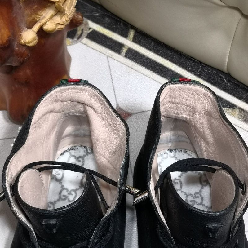 Gucci Gucci Black Tiger Head High-Top Sneakers - Size US 12 / EU 45 - 6 Thumbnail