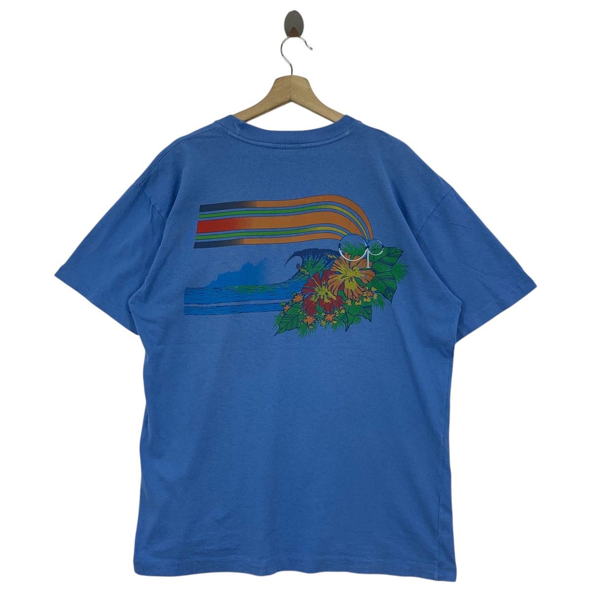 Ocean Pacific OCEAN PACIFIC Surfwear stripe printed blue tee Size US L / EU 52-54 / 3 - 1 Thumbnail